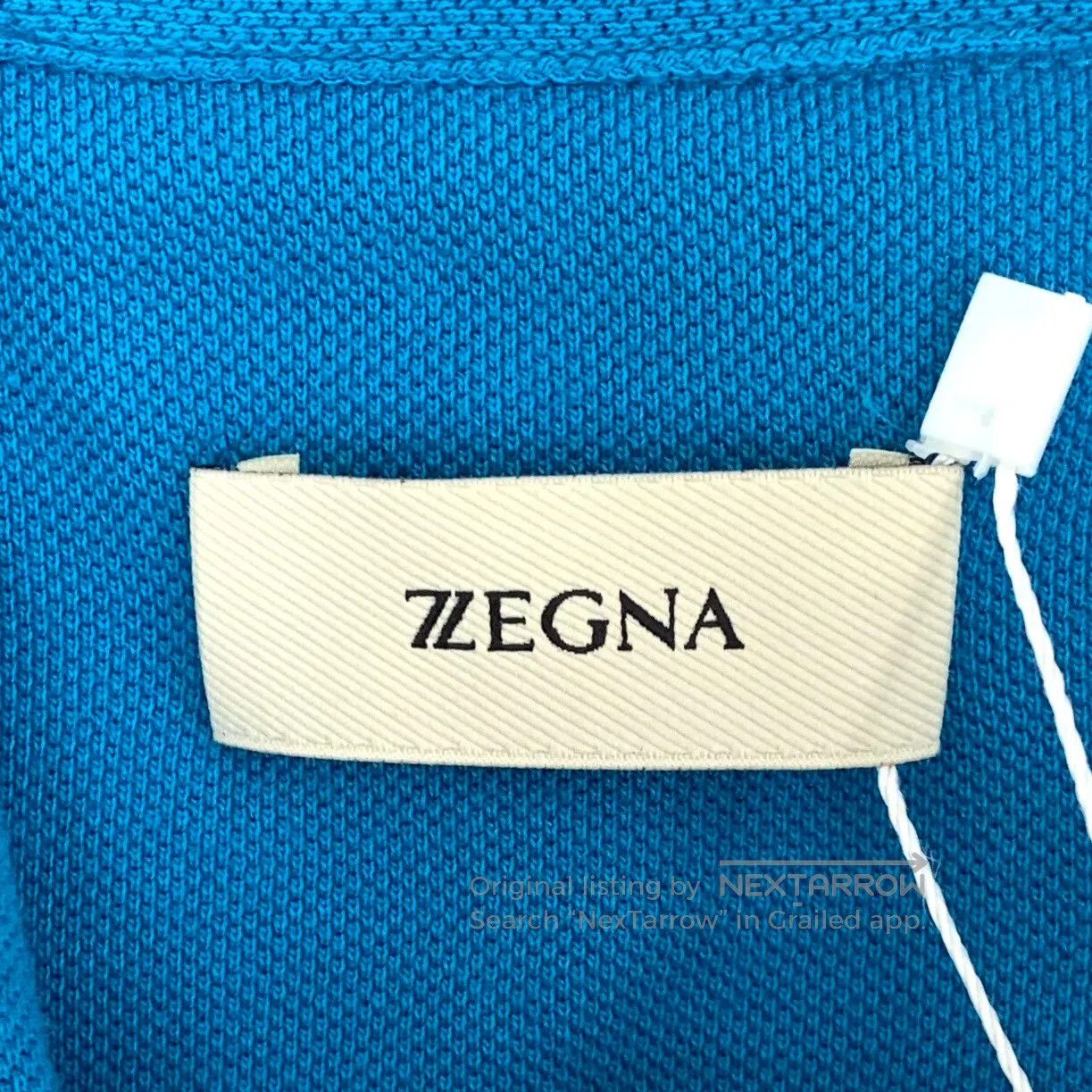 Ermenegildo Zegna Zegna Blue Logo Letter Embroidery Cotton Collar Short Slee Size US XL / EU 56 / 4 - 6 Thumbnail
