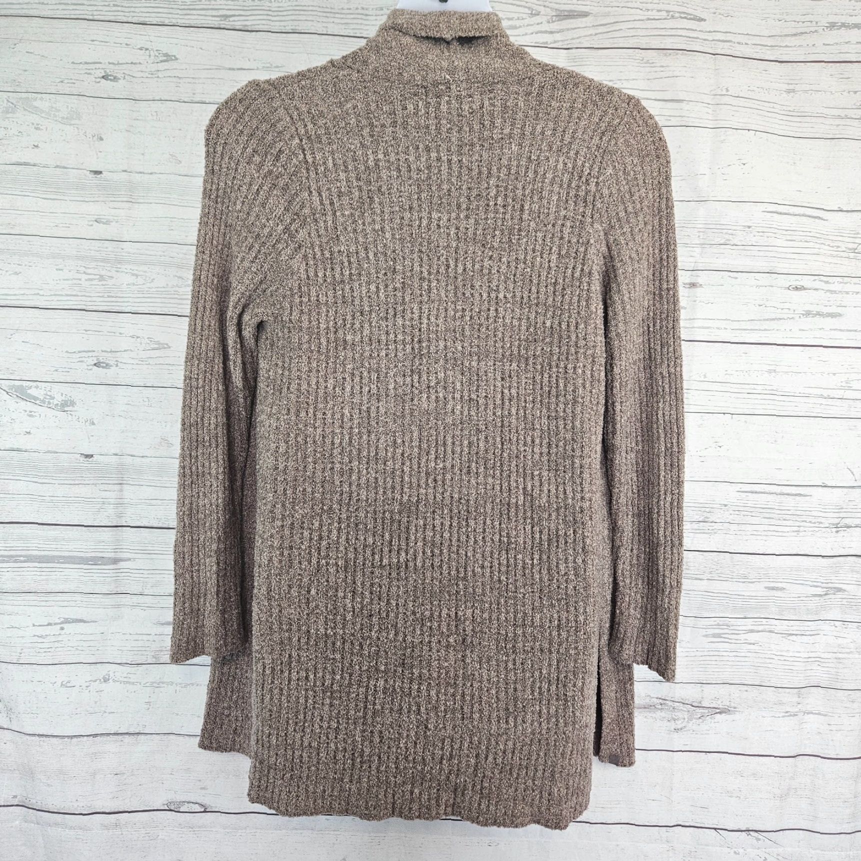 Vintage Barefoot Dreams Cardigan Womens 1X Open Front Long Sleeve Sz 1X Brown Solid Knit Sweater Womens Size XL / US 12-14 / IT 48-50 - 3 Thumbnail