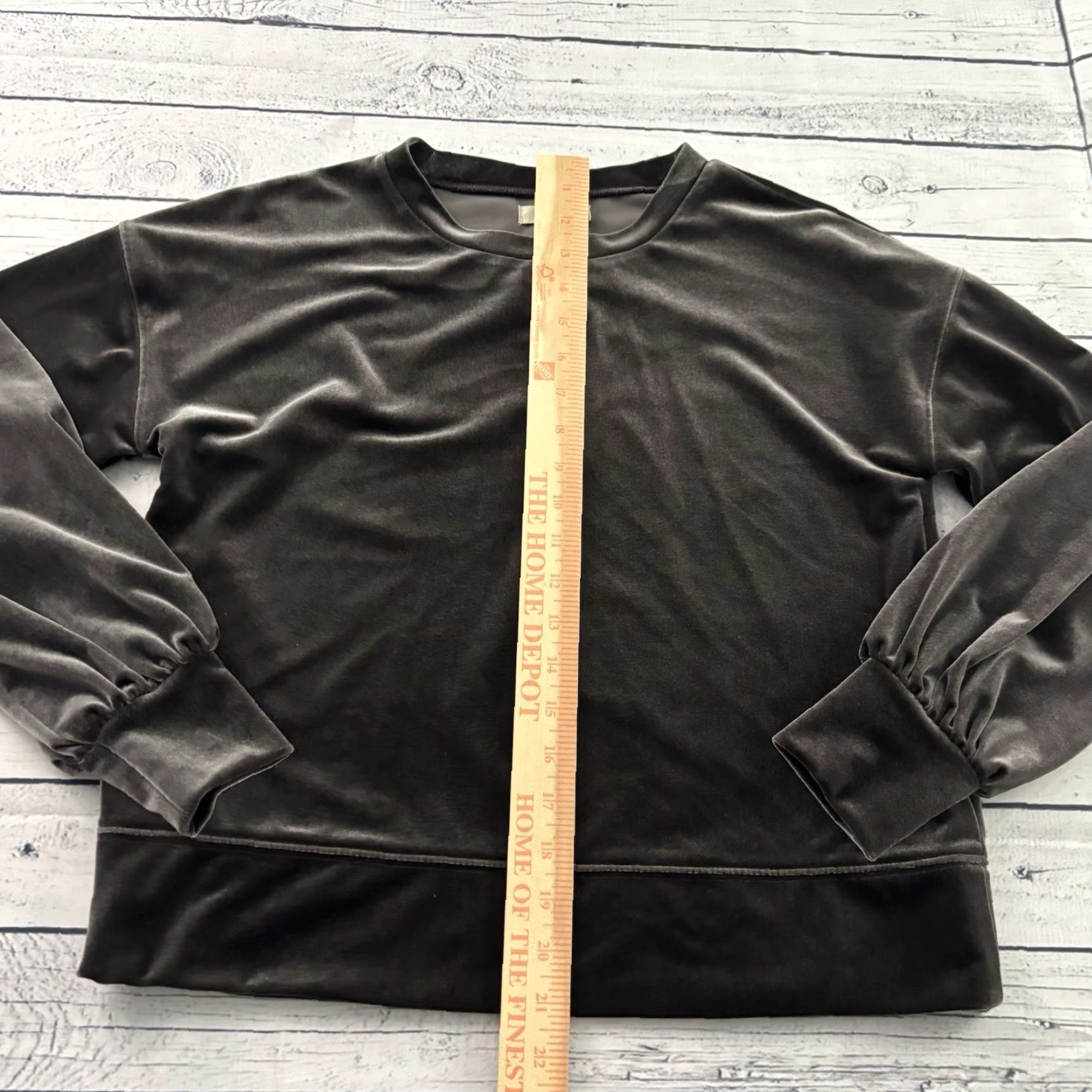 Madewell Madewell Velvet Balloon Long Sleeve Top Womens XS Brown Velour Shirt Sweatshirt Size XS / US 0-2 / IT 36-38 - 3 Thumbnail