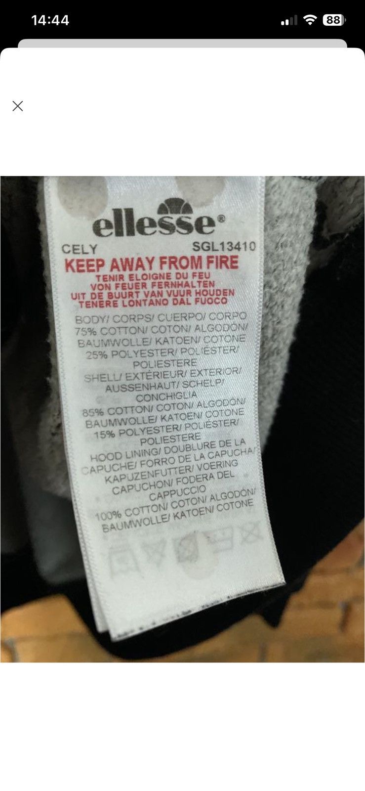 Ellesse ⸻ Ellesse Embroidered Logo Hoodie (Black) Size ONE SIZE - 5 Thumbnail
