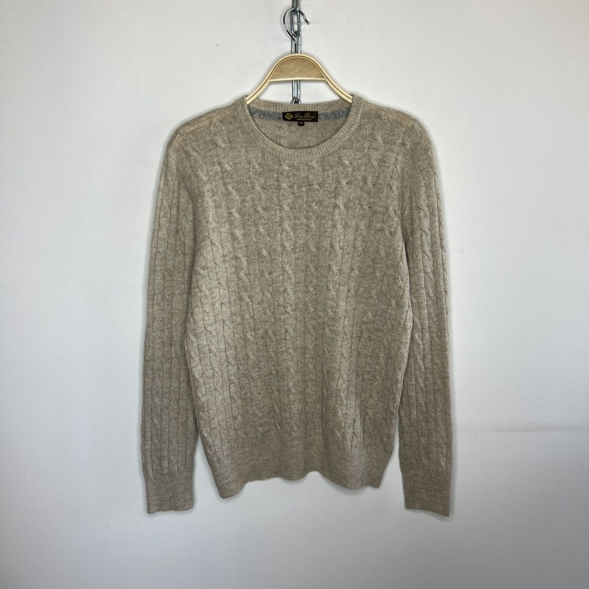 🔷Loro Piana Beige Wool Cable Sweater Jumper Knitwear🔷