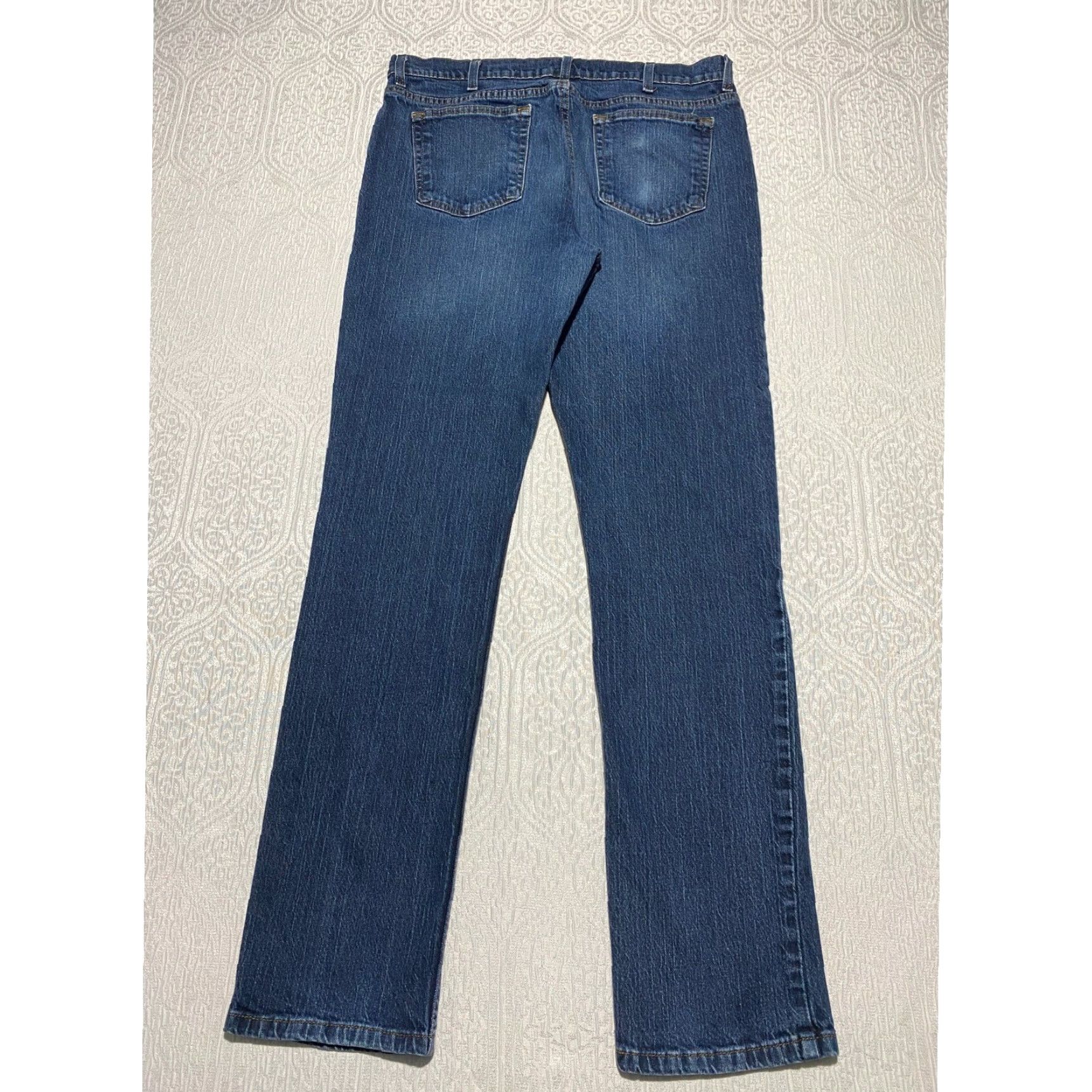 George GEORGE Jeans Mens Straight Leg Size 36x34 Dark Wash Denim Pants Blue 5-Pocket Comfort Stretch Regular Rise Mid 34 In Inseam Jeans Mens Size US 36 / EU 52 - 3 Thumbnail