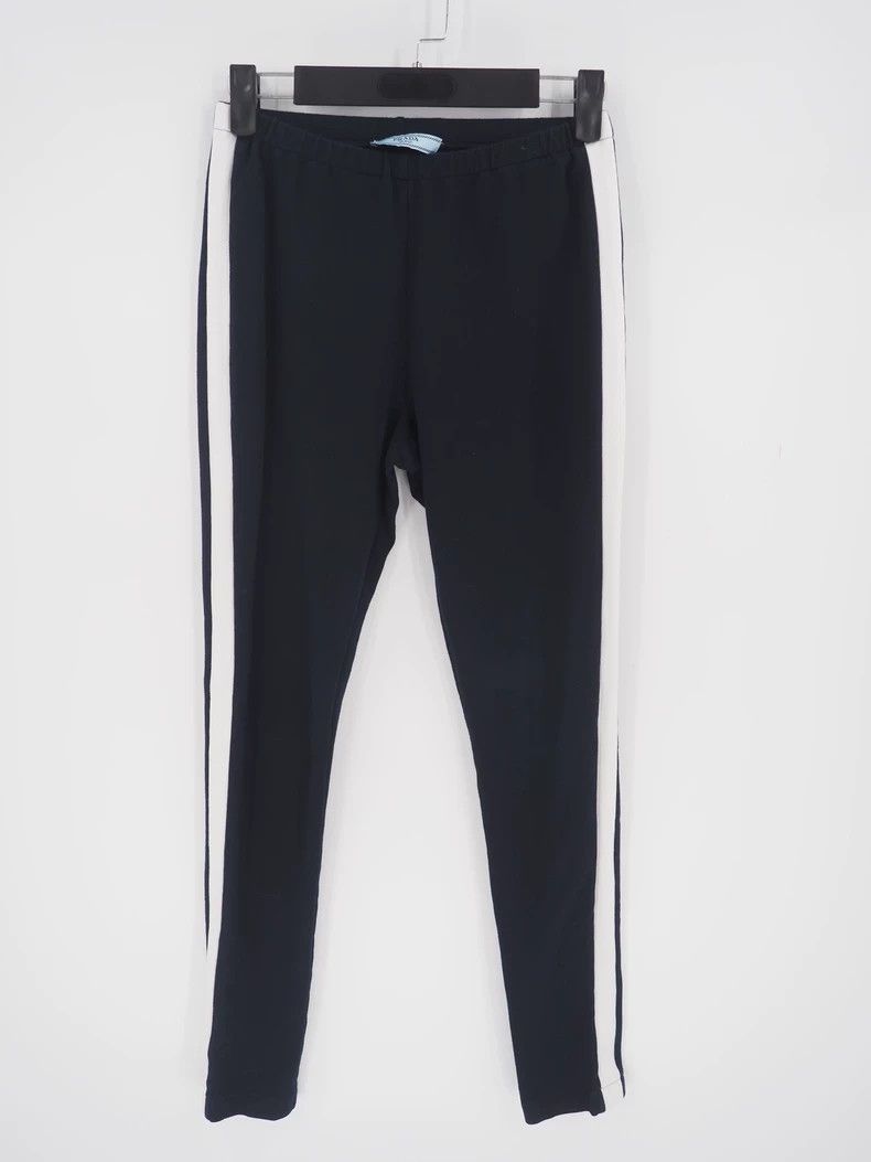 Prada Navy White Prada Track Pants-dmc Size US 26 / EU 42 - 1 Thumbnail