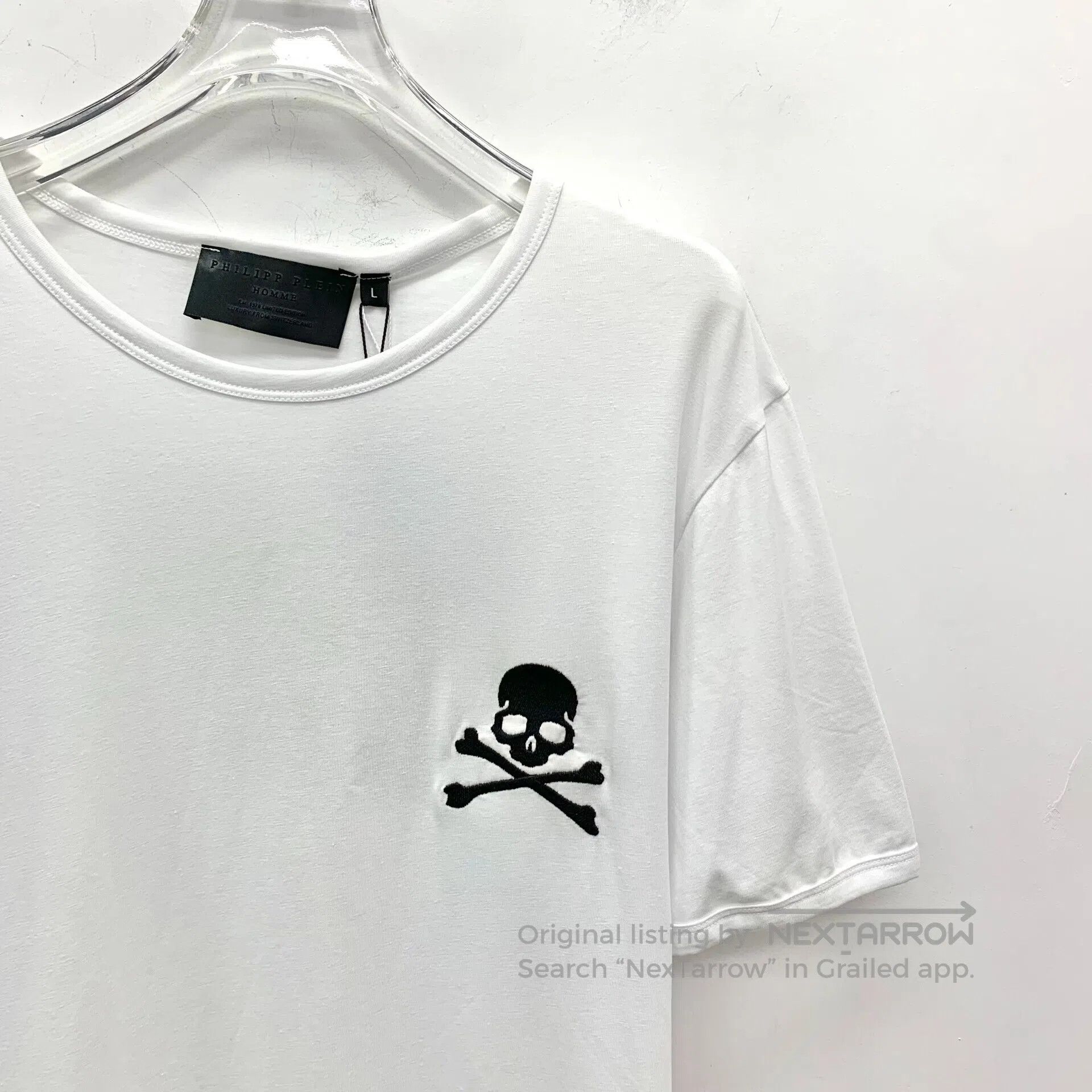 Philipp Plein Philipp Plein White skull embroidery cotton crew neck shor Size US L / EU 52-54 / 3 - 3 Thumbnail
