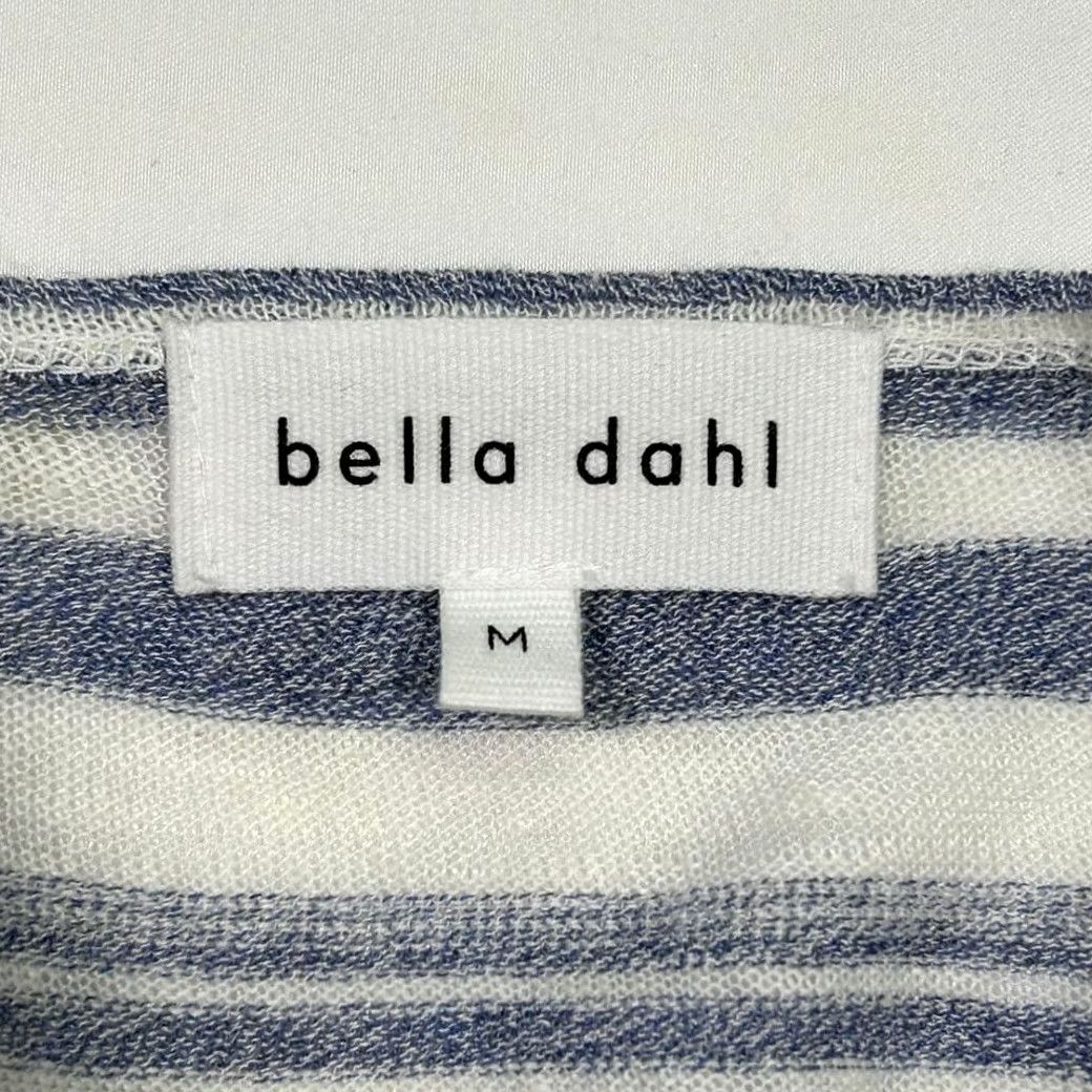 Bella Dahl Bella Dahl Linen Blend Long Sleeve Striped Tie Front Womens Med Blue Shirt Size M / US 6-8 / IT 42-44 - 5 Thumbnail