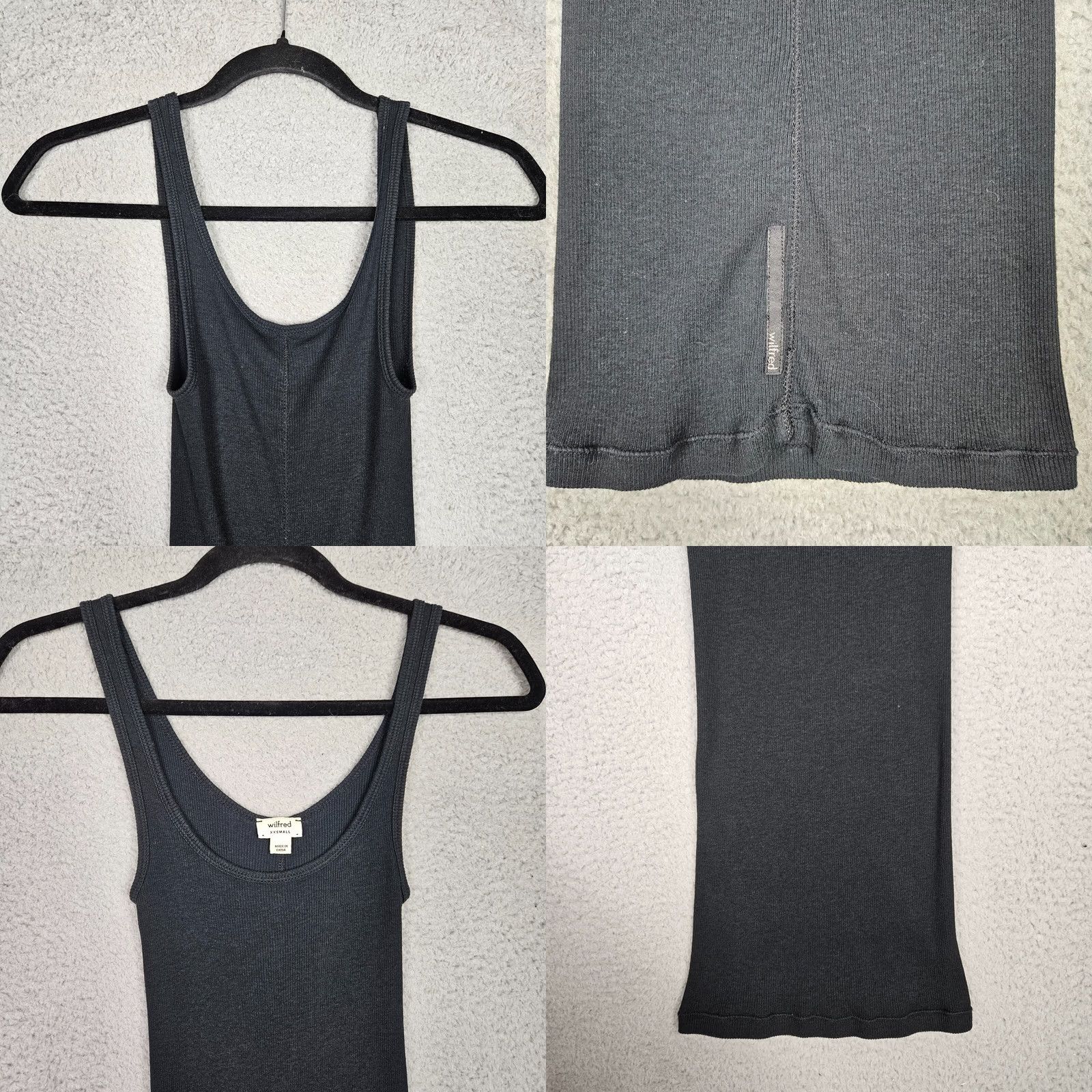 Vintage Wilfred Free Women’s Tank Top XXS Black Sleeveless Scoop Neck Cotton Modal Shirt) Size XXS / US 00 / IT 34 - 8 Thumbnail