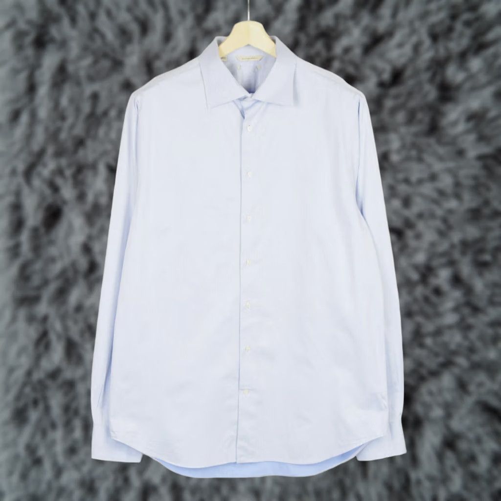 Suitsupply Suitsupply Formal Shirt Men 44-7 / 17 1/2L Spread Collar Blue Melange Shirt Men Blue Melange Formal, Business Size 44R - 1 Thumbnail