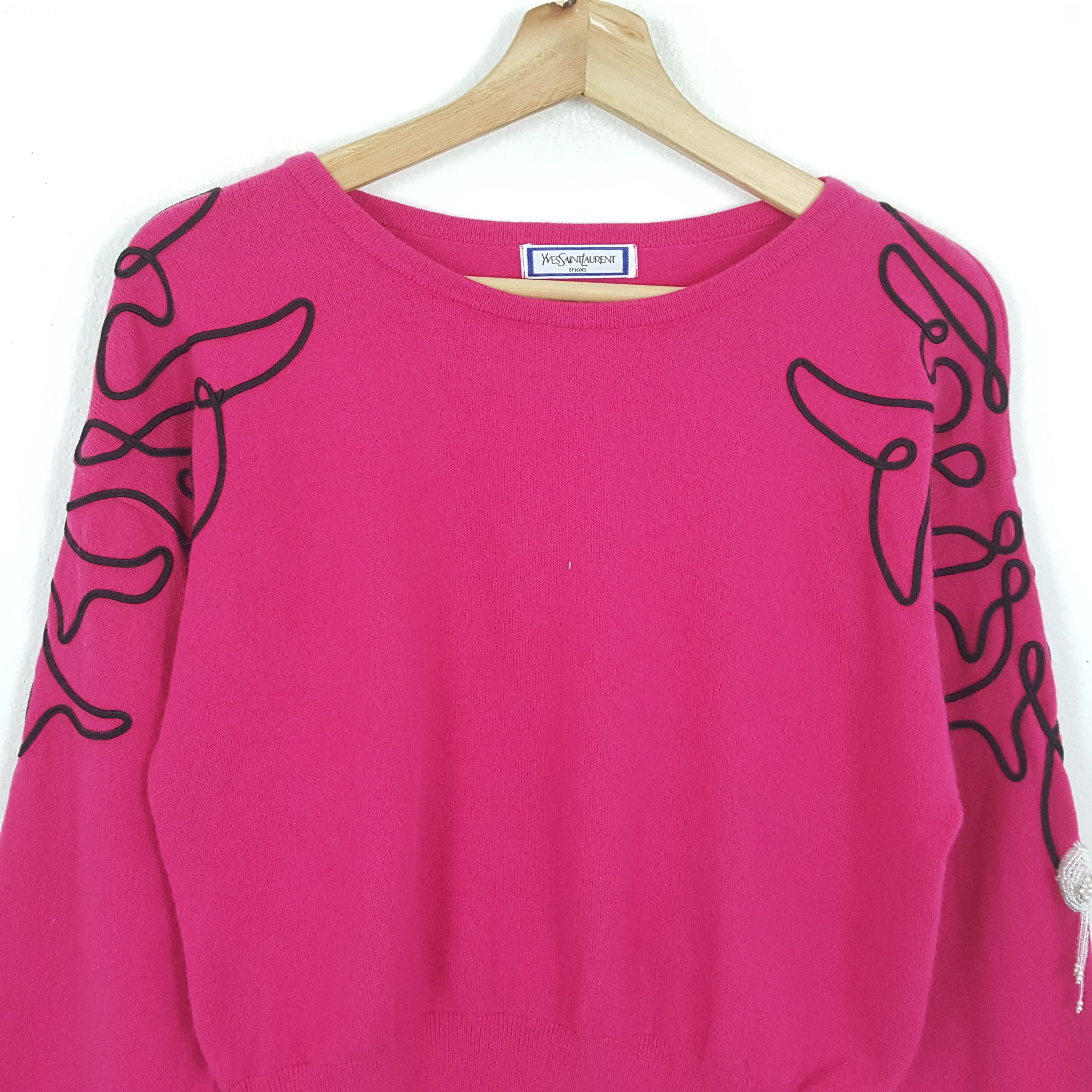 Vintage × Yves Saint Laurent Vintage YVES SAINT LAURENT Italian Brand Pink Sweatshirts Size S / US 4 / IT 40 - 2 Thumbnail