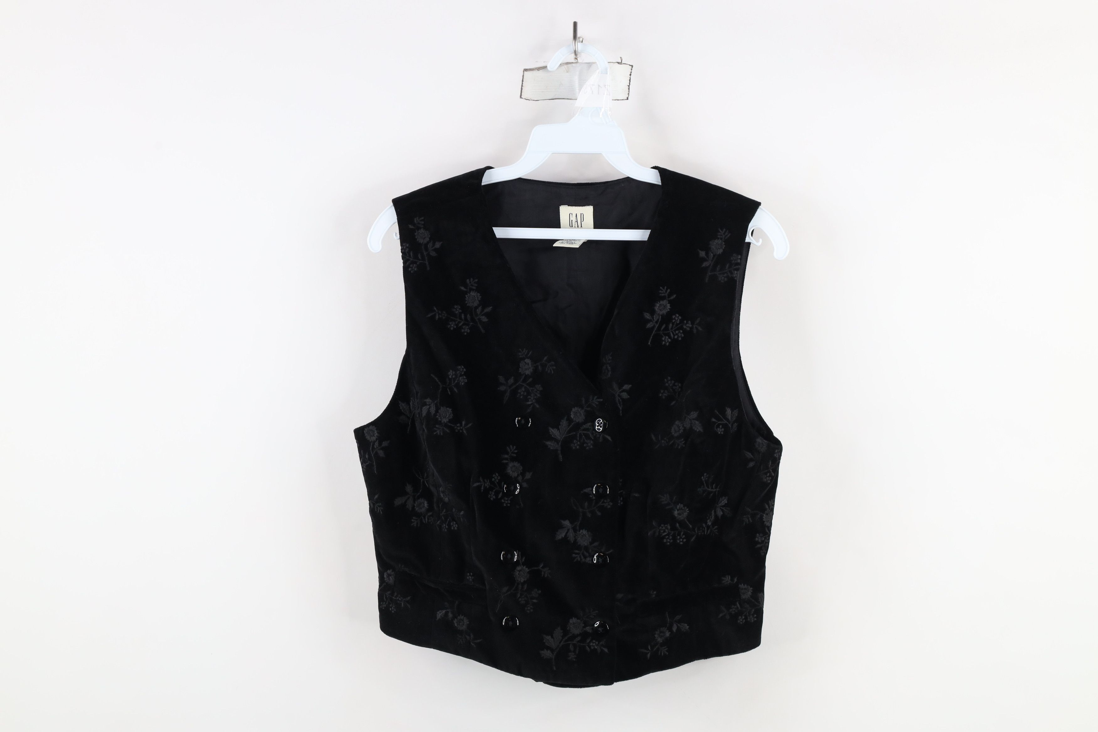 Gap × Vintage Vintage 90s Gap Double Breasted Velvet Velour Vest Jacket Size M / US 6-8 / IT 42-44 - 1 Thumbnail