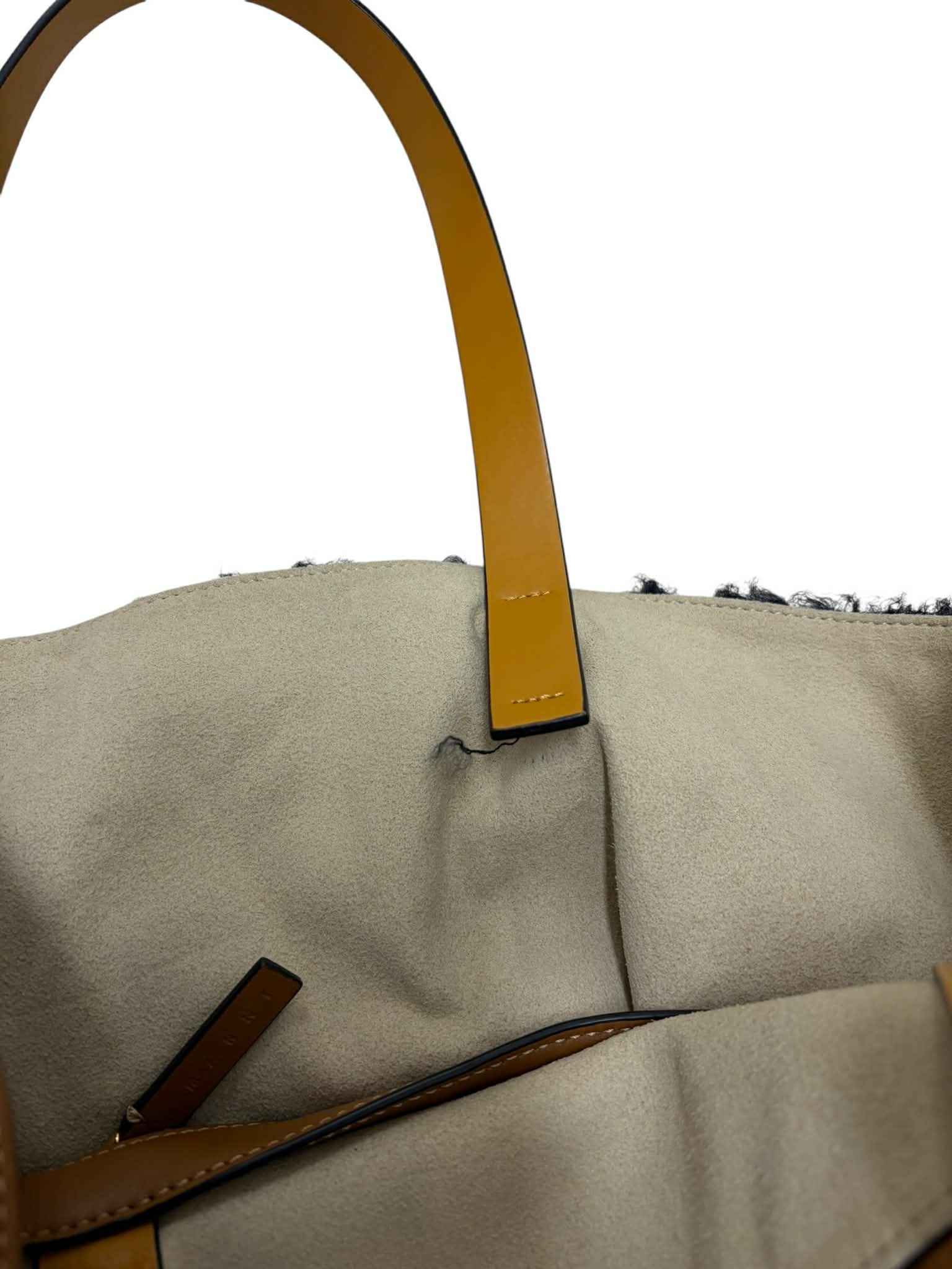 Marni Marni Brown Leather & Black Shearling Tote Bag Size ONE SIZE - 9 Thumbnail