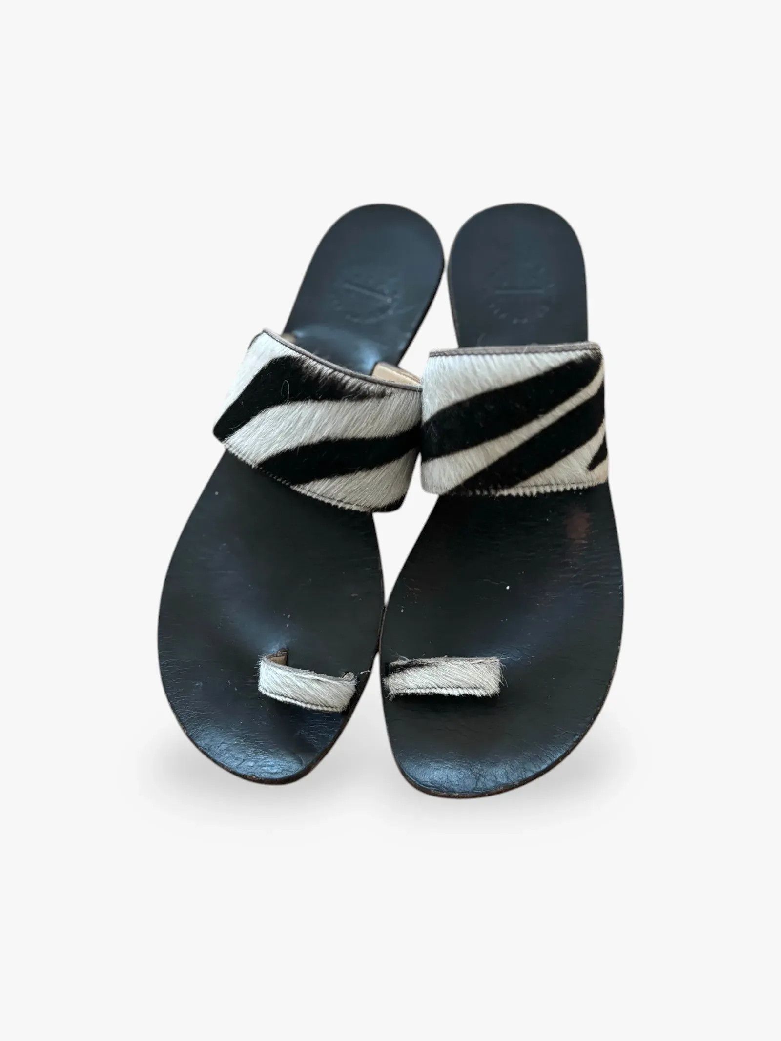 ATP Atelier ATP Atelier Urbino Zebra-print Calf Hair Sandals Sandals Size US 8 / IT 38 - 1 Thumbnail