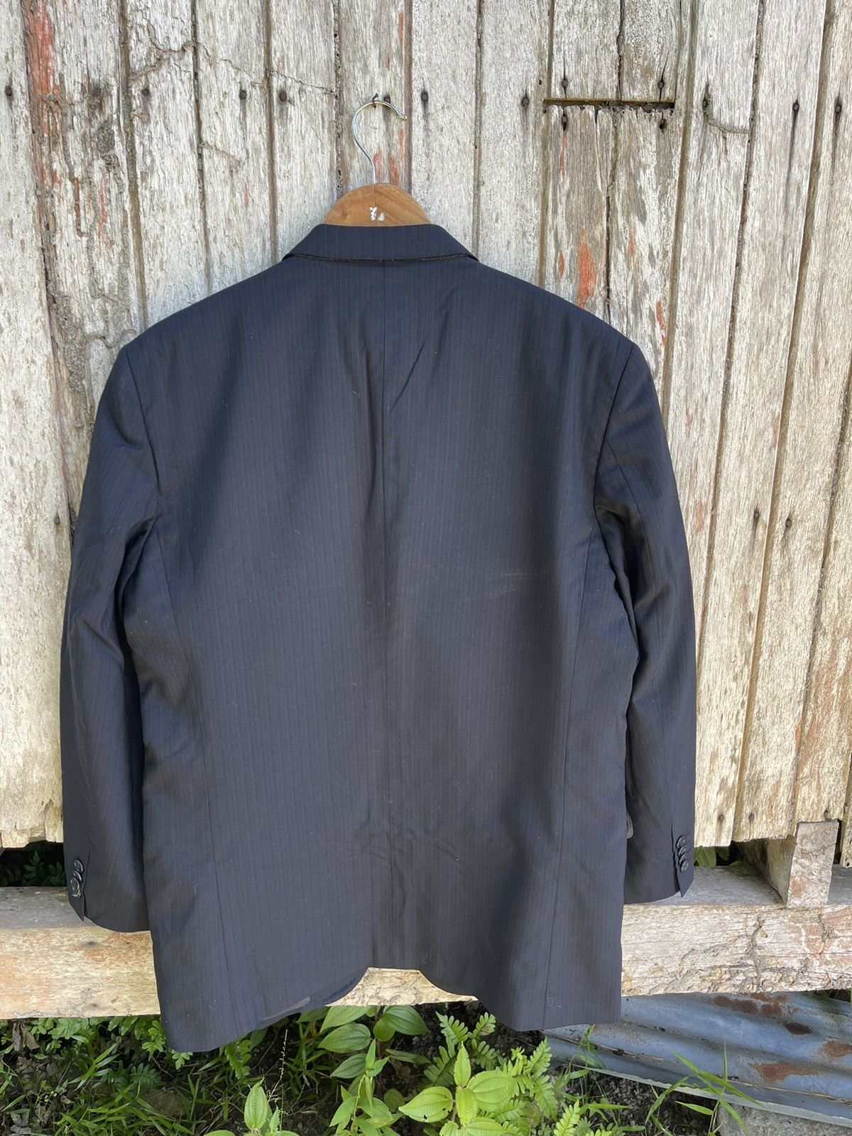 Kansai Yamamoto SISSY by Kansai Yamamoto Black Pinstripe Blazer Vintage 1990 Size 42R - 5 Thumbnail