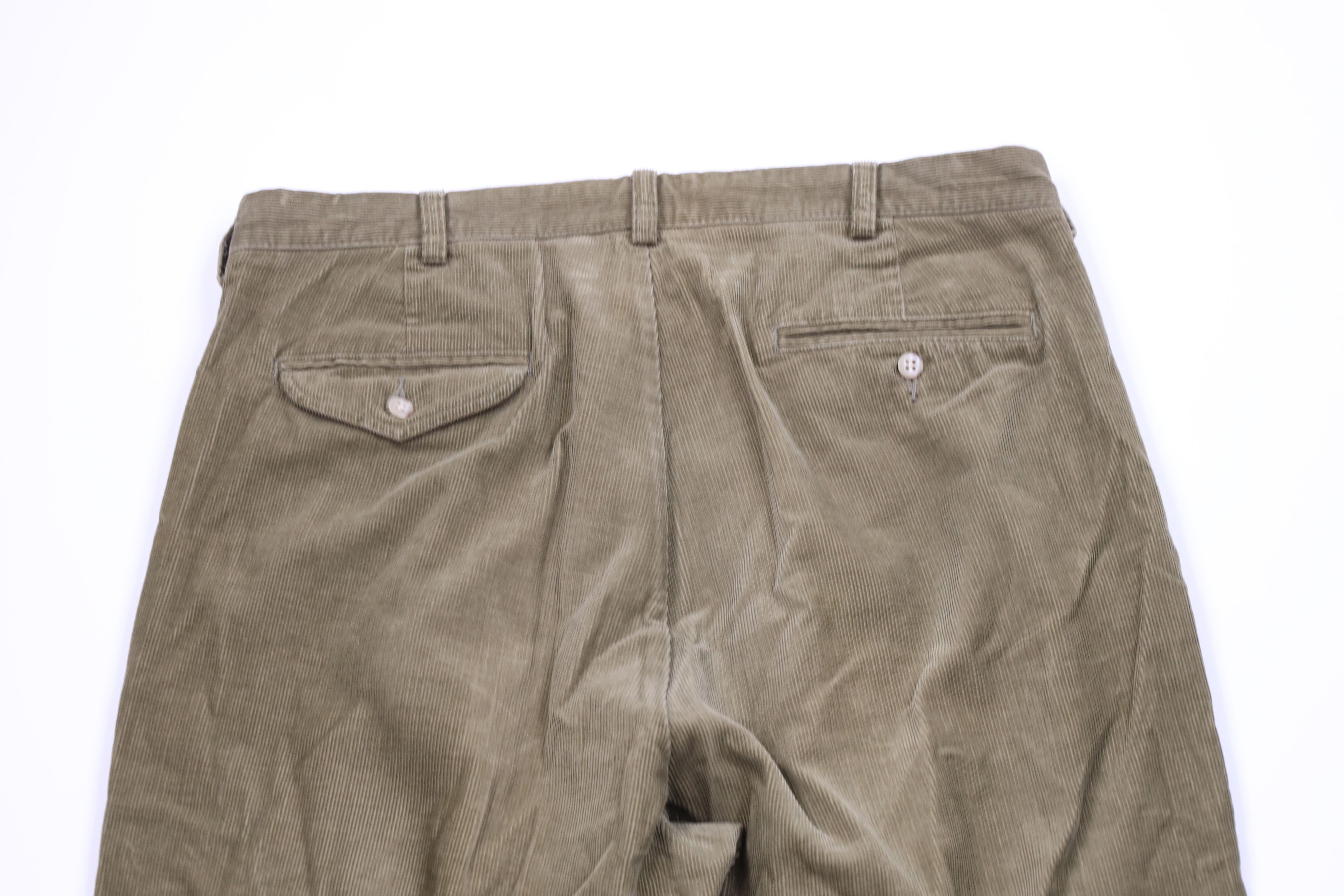 Ralph Lauren Vintage 90s Ralph Lauren Wide Leg Corduroy Chino Pants Green Size US 34 / EU 50 - 11 Thumbnail