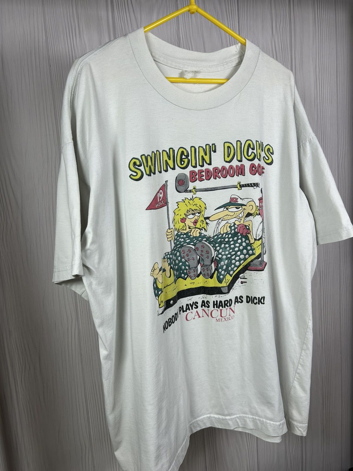 Vintage 90s Swingin Dicks Bedroom Golf Rules Sex Tee XXX Parody Size US XXL / EU 58 / 5 - 3 Thumbnail