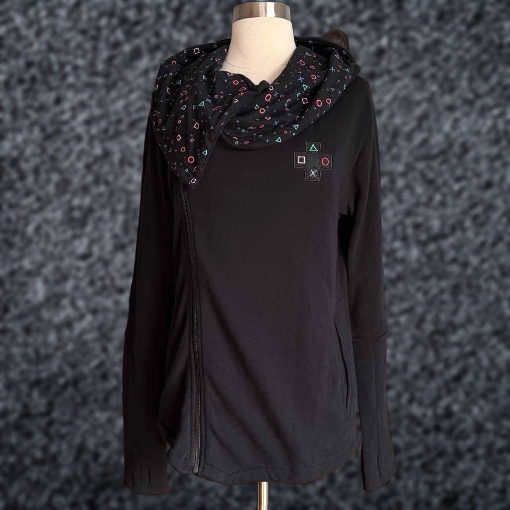 Vintage VINTAGE PlayStation Hoodie Symbols Fizz Angl Women’s M Zipper Black Size M / US 6-8 / IT 42-44 - 1 Thumbnail