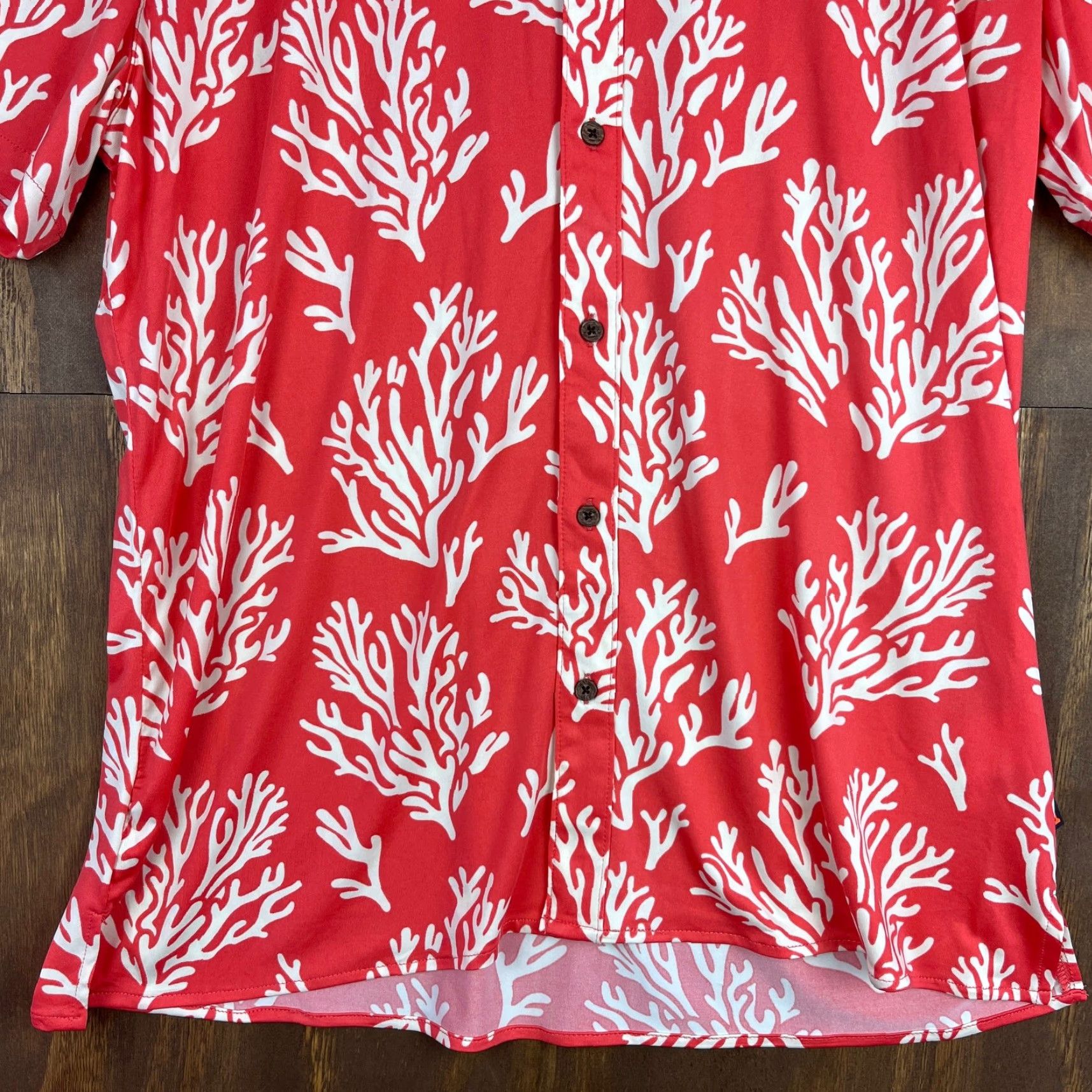 Vintage Margaritaville Mens Shirt Button-Down L Pink Deep Sea Coral Reef Pattern UPF +50 Short Sleeve Size US L / EU 52-54 / 3 - 3 Thumbnail