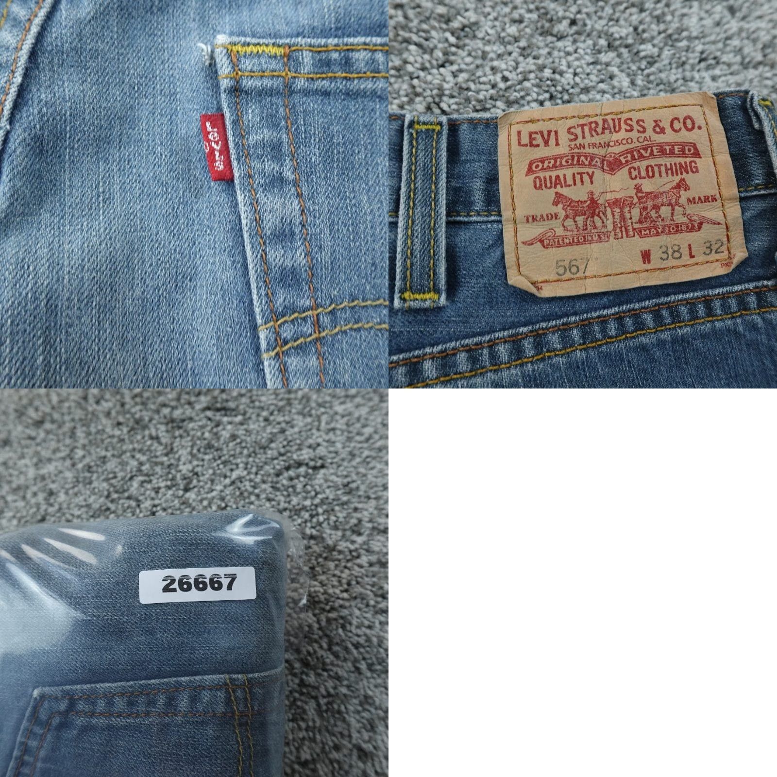 Levi's VTG Levis 567 Jeans Mens 38X32 Dark Blue Denim Bootcut Western 5-Pocket 567 Y2K Mens Jeans Size US 38 / EU 54 - 9 Thumbnail