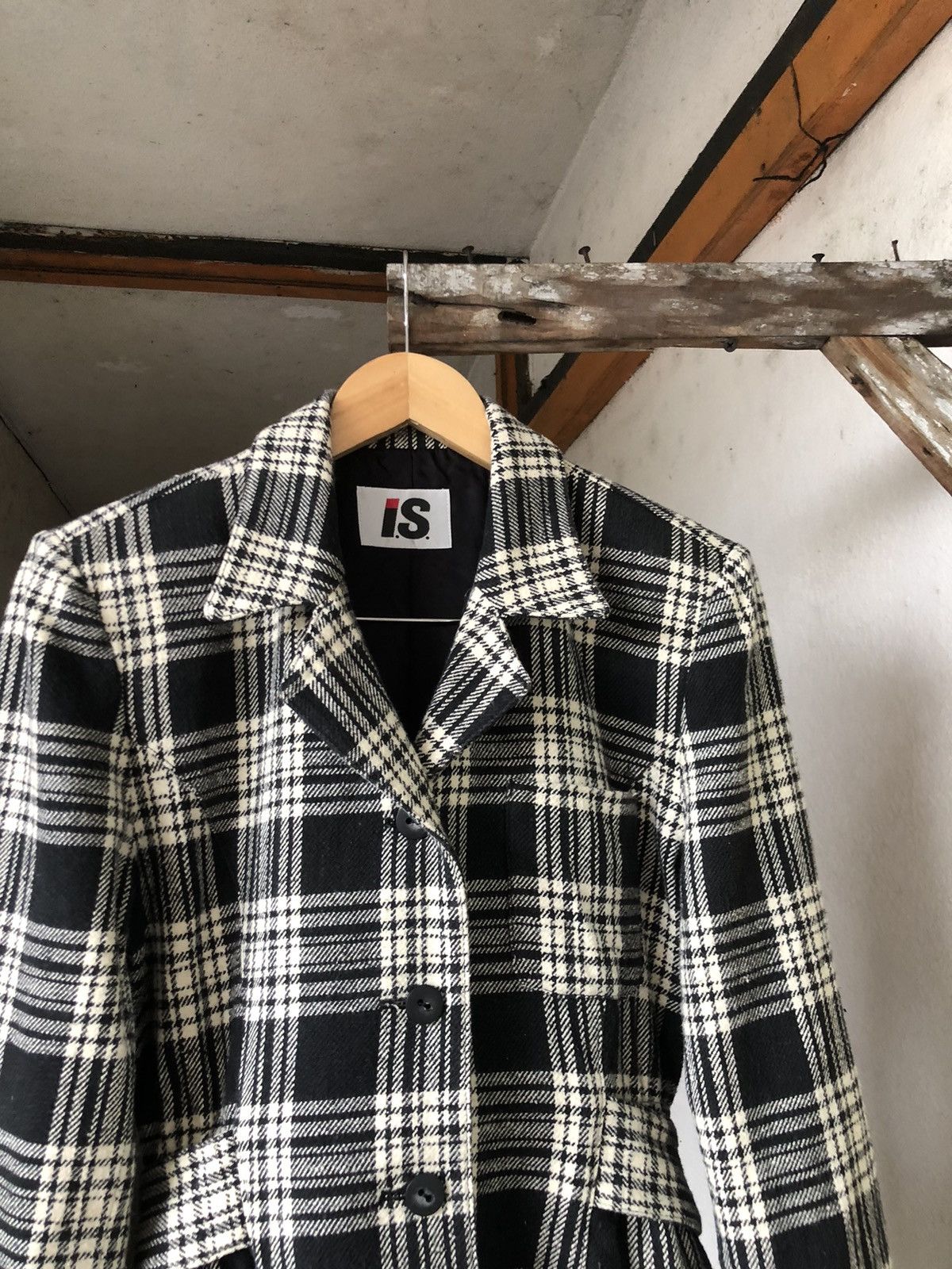 Issey Miyake Vintage Issey Miyake IS Cotton Checked Coat Jacket Size M / US 6-8 / IT 42-44 - 7 Thumbnail