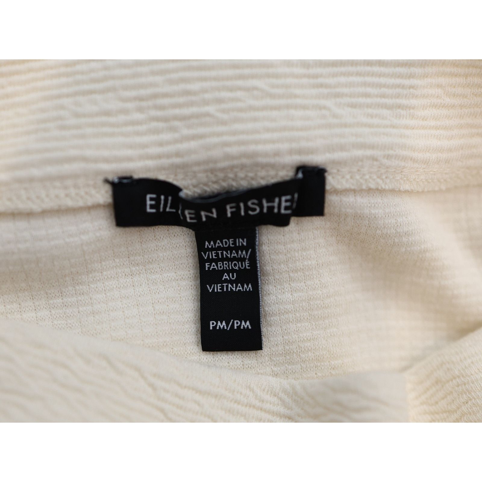 Eileen Fisher EILEEN FISHER Cream Crinkled Funnel Cotton Blouse Size PM Size M / US 6-8 / IT 42-44 - 5 Thumbnail