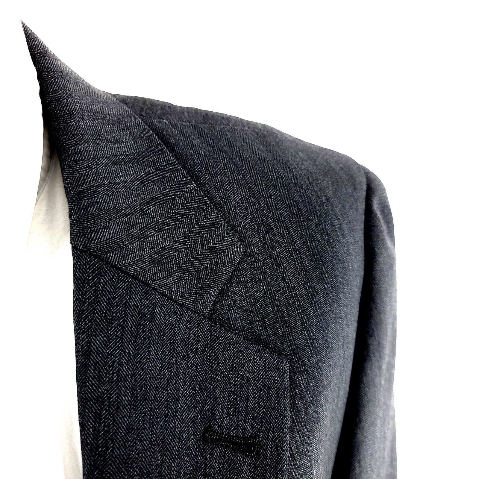Jos. A. Bank Jos A Bank Signature Wool 2 Button Blazer 40R Gray Herringbo Size 40R - 2 Thumbnail