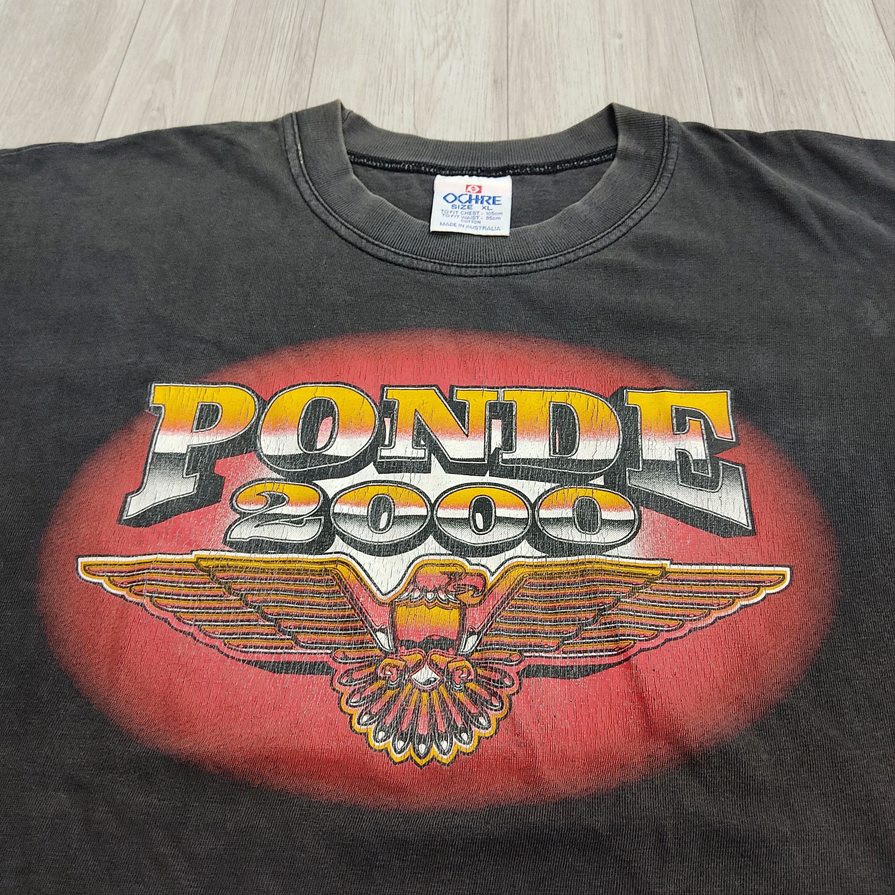 Man Made In Australia Vintage Ponde 2000 Australian Bikers Party Gig T-shirt Size US XL / EU 56 / 4 - 5 Thumbnail