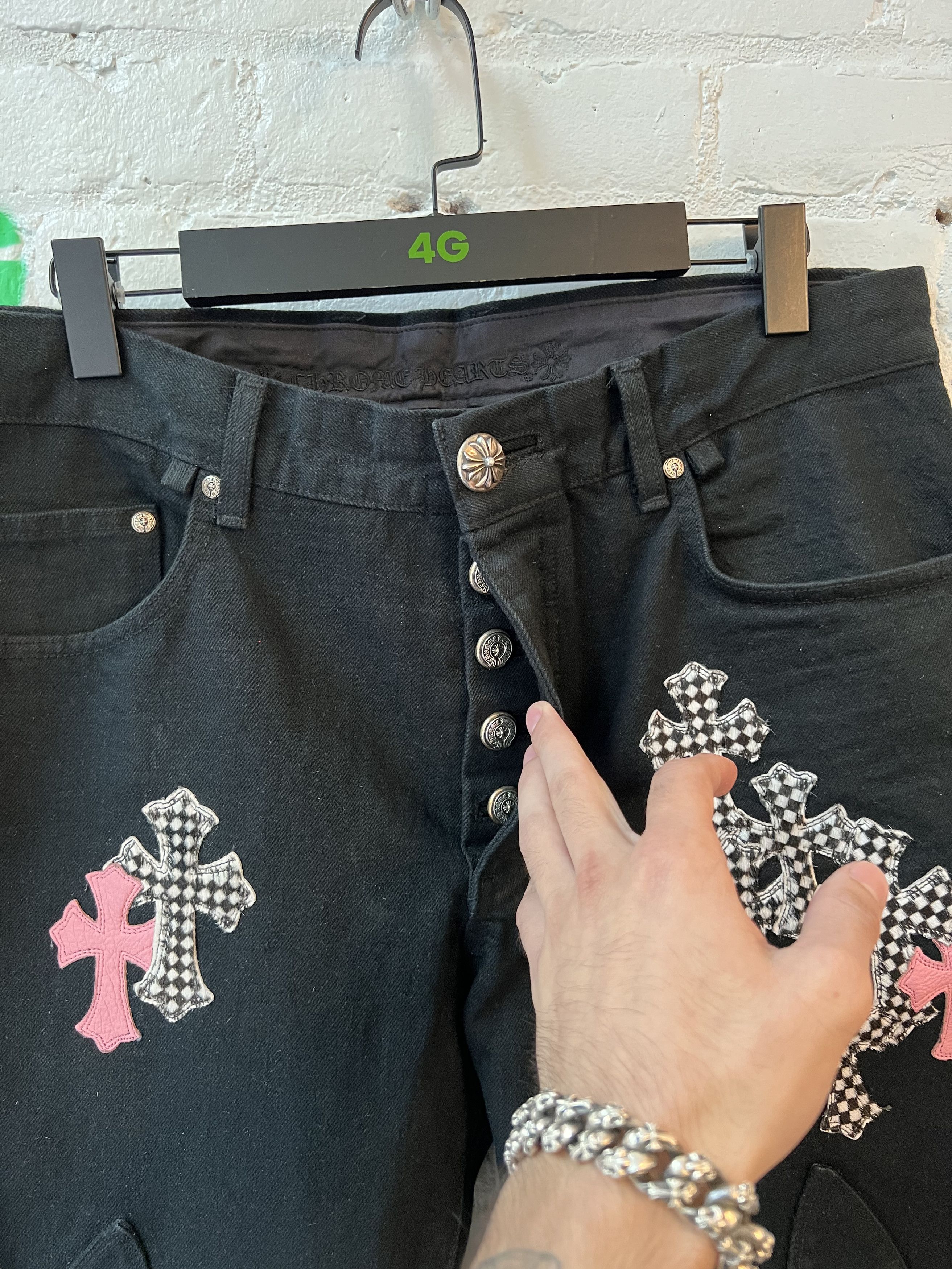 Chrome Hearts Chrome Hearts Fleur Knee Pink Checkered Crosses 4G SELLER Size US 36 / EU 52 - 7 Thumbnail