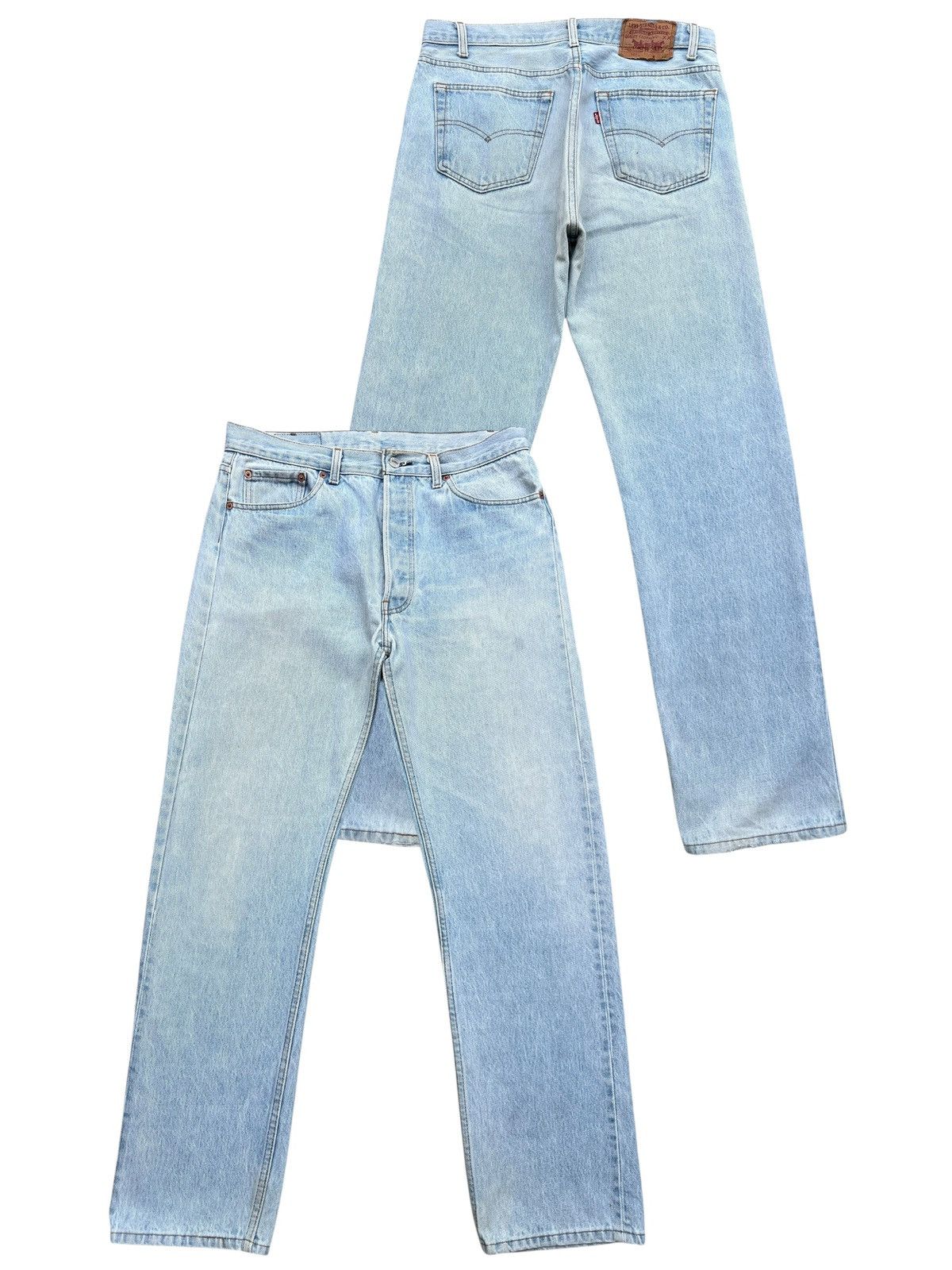 Levi's Vintage 80s Levis 501 Light Wash Denim Jeans 35x31 Size US 35 - 1 Thumbnail