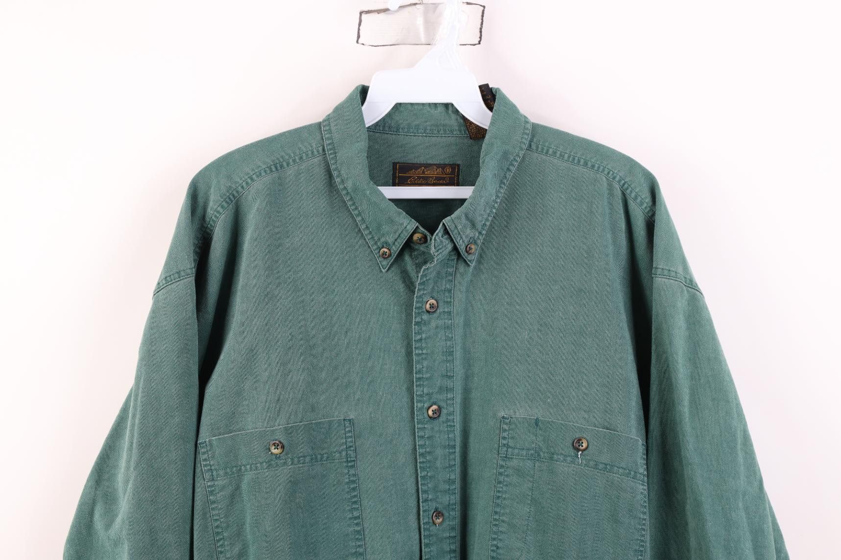 Eddie Bauer Vintage 90s Eddie Bauer Collared Button Down Shirt Green Size US XL / EU 56 / 4 - 2 Thumbnail
