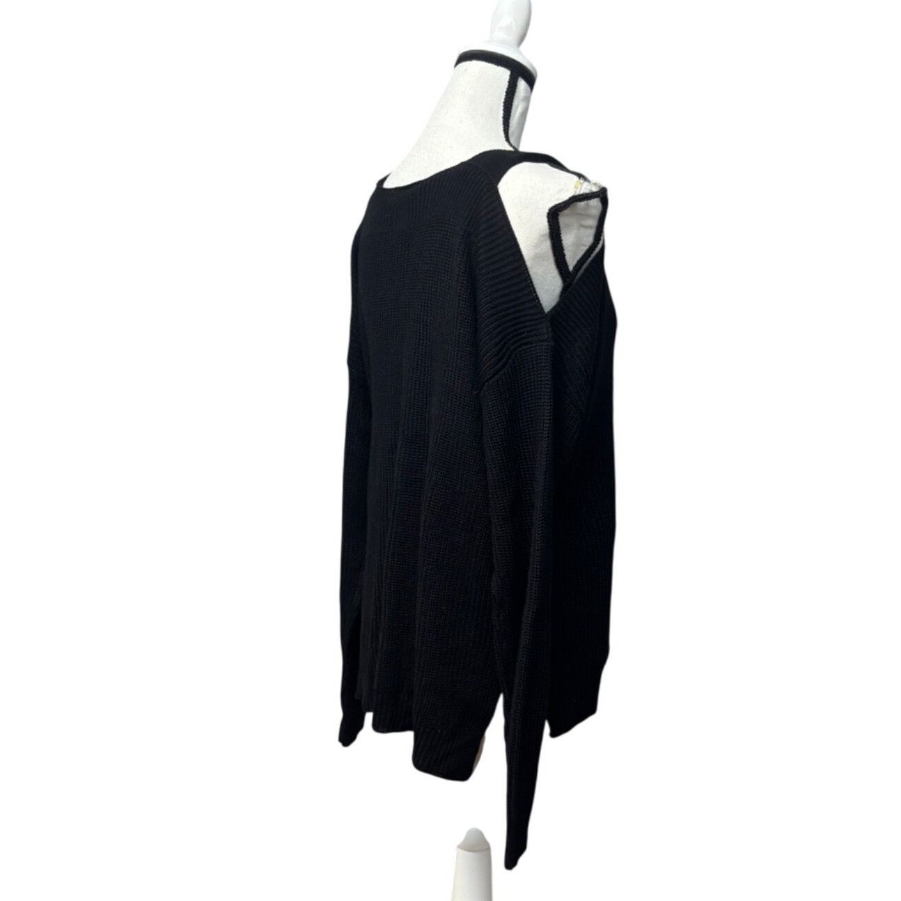 Other Hooked Up by I.O.T Junior’s Cold Shoulder Hi-Low Sweater, Bl Size XS / US 0-2 / IT 36-38 - 3 Thumbnail