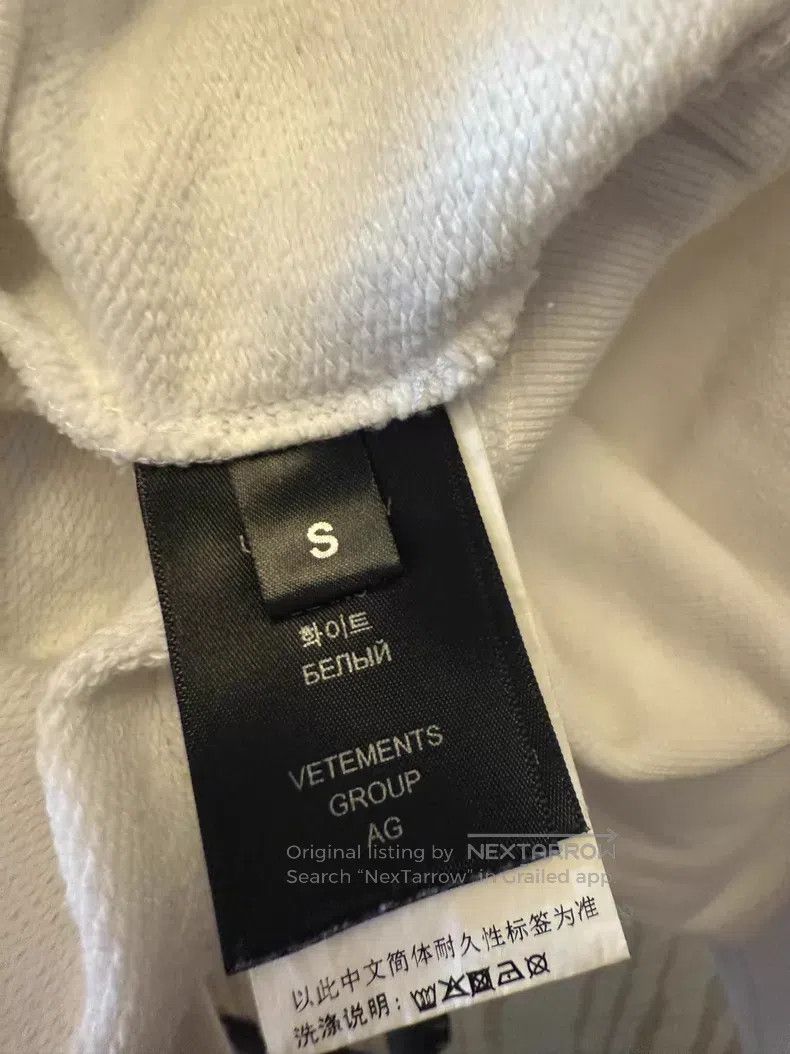 Vetements Vetements White Hooded Sweatshirt, Size S Size US S / EU 44-46 / 1 - 4 Thumbnail