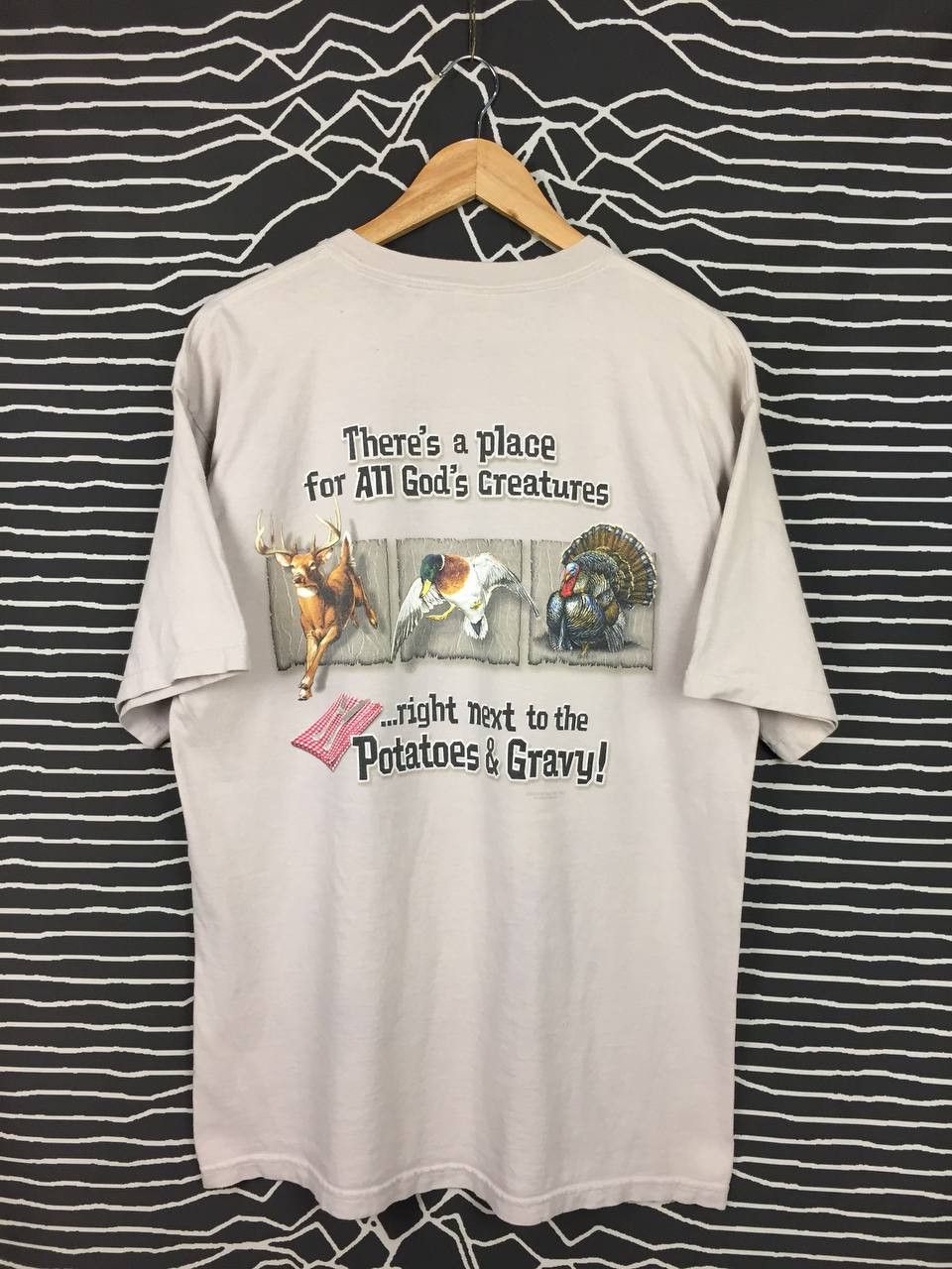 Hunter × Vintage Vtg 00s Buck Wear Place for Gods Creatures Hunting Tee Size US L / EU 52-54 / 3 - 2 Thumbnail