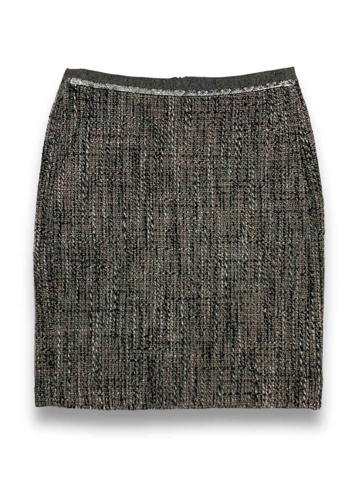 Max Mara Vintage ‘S Max Mara Wool Alpaca Blend Woven Yarn Mini Skirt Size 28" / US 6 / IT 42 - 2 Thumbnail