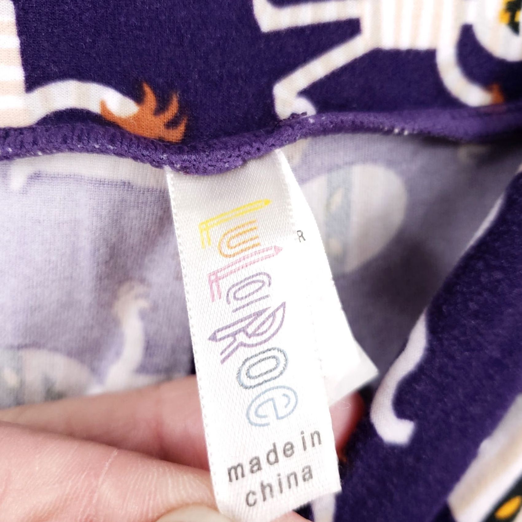 Vintage LuLaRoe Leggings Womens One Size Purple Halloween Mummy Print Stretch Pull On Size 42" / US 20 - 3 Thumbnail