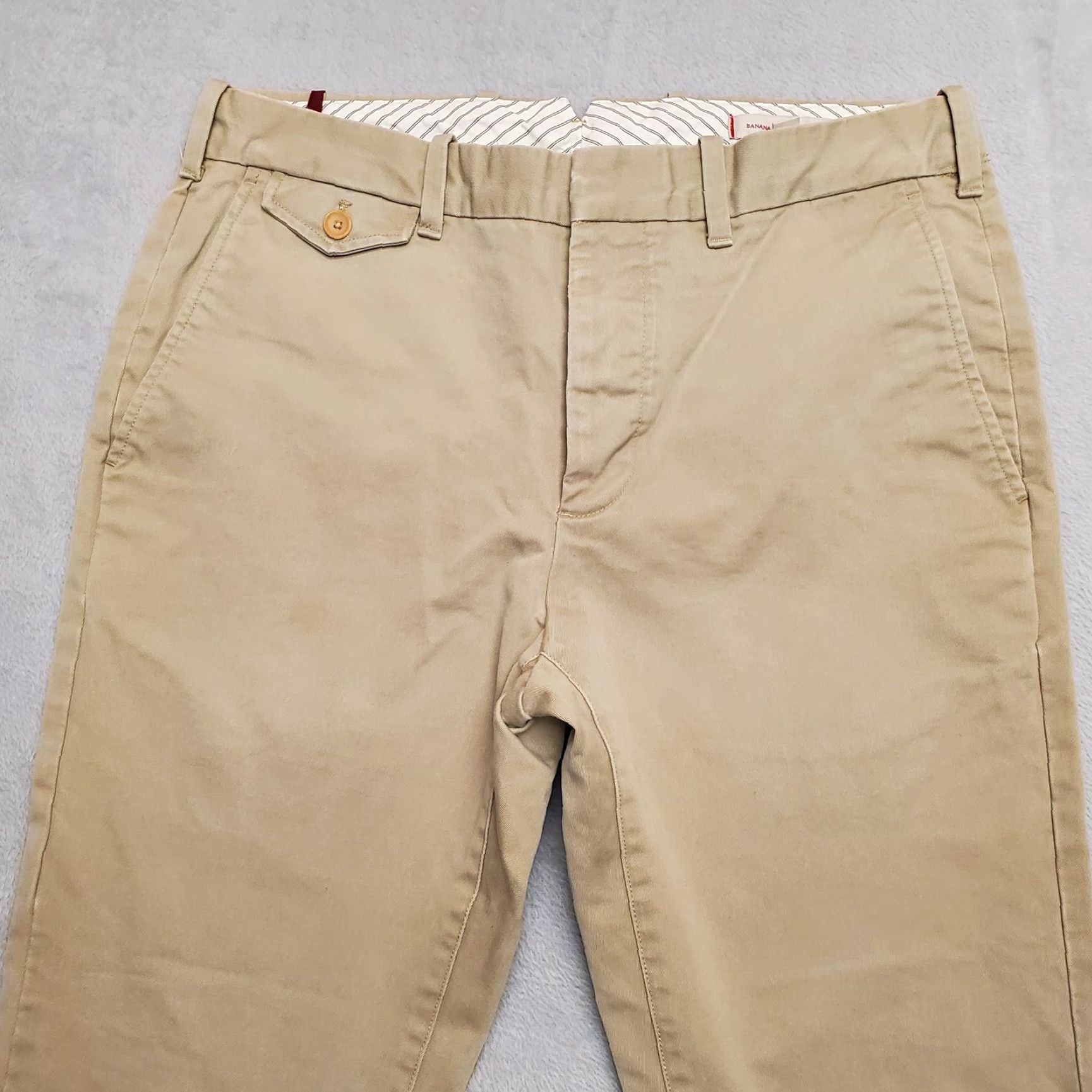 Banana Republic Banana Republic Pants Womens 31x32 Khaki Flat Front Button Fly Chino 100% Cotton Beige Twill Pockets Jeans? Size 24" / US 00 / IT 34 - 3 Thumbnail