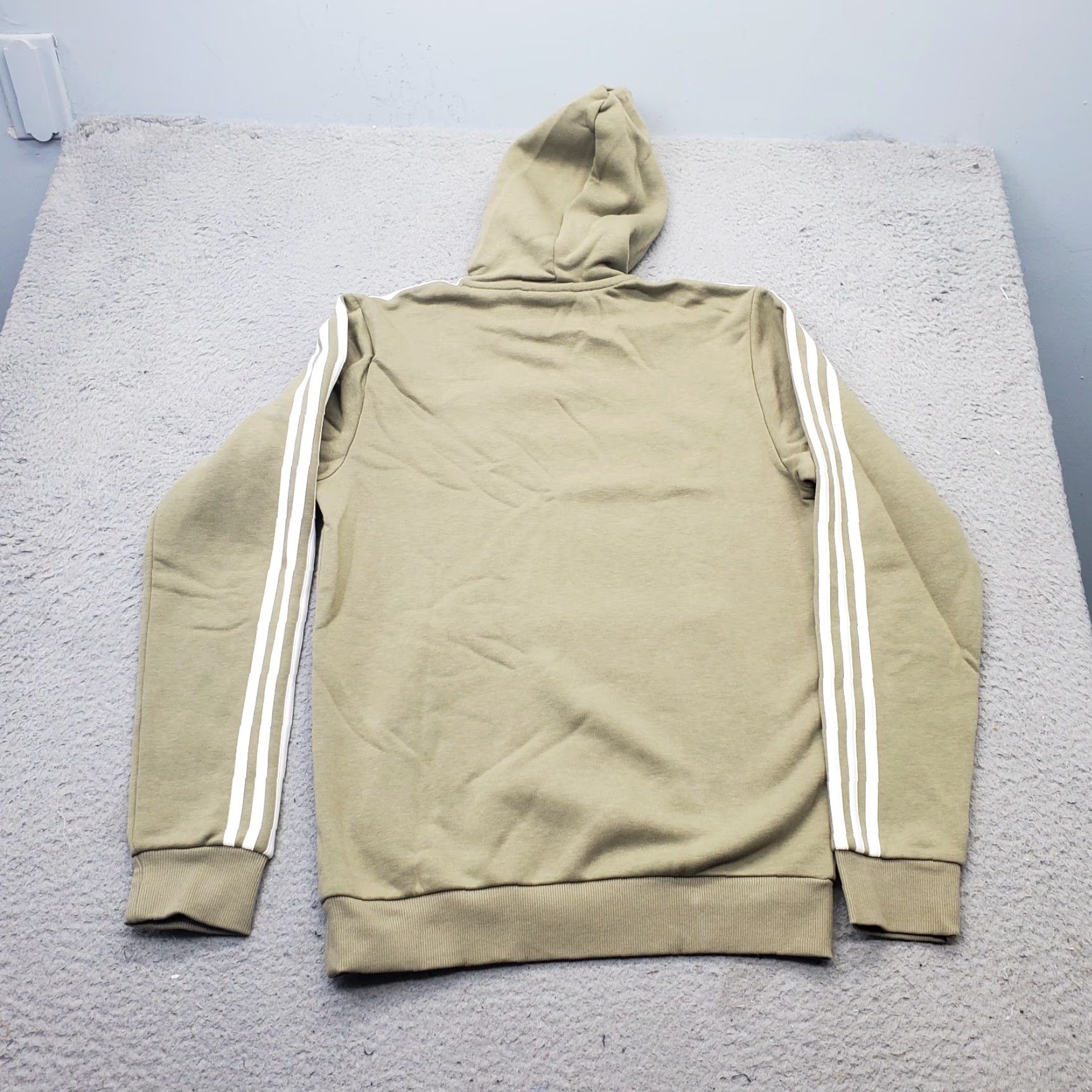 Adidas Adidas Pullover Hoodie Mens S Green 3-Stripes Essentials Fleece Lined H12176 Size US S / EU 44-46 / 1 - 2 Thumbnail