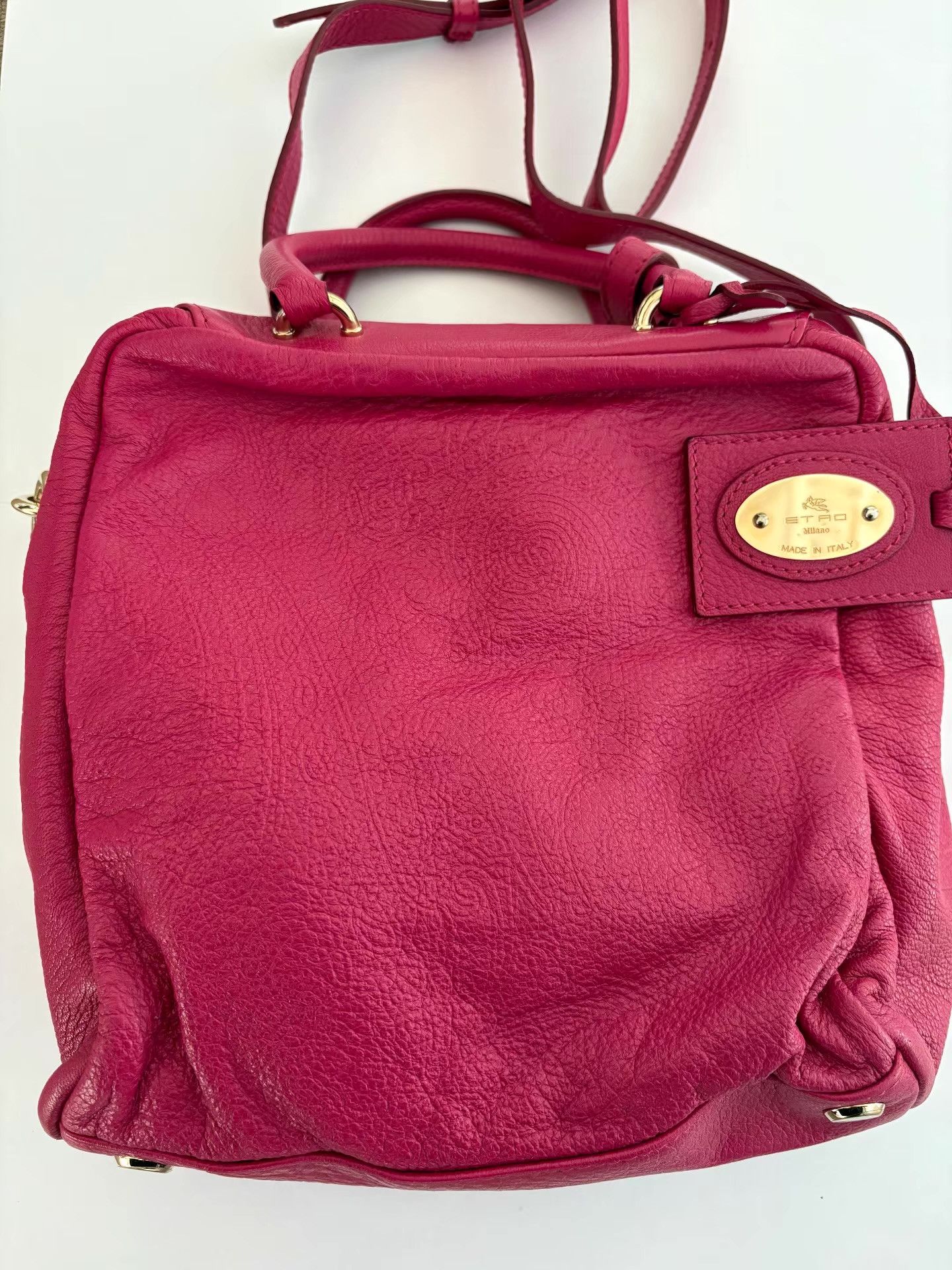 Etro Etro Women's Fuchsia Leather Handbag & Crossbody Bag Ｑ21 Size ONE SIZE - 3 Thumbnail