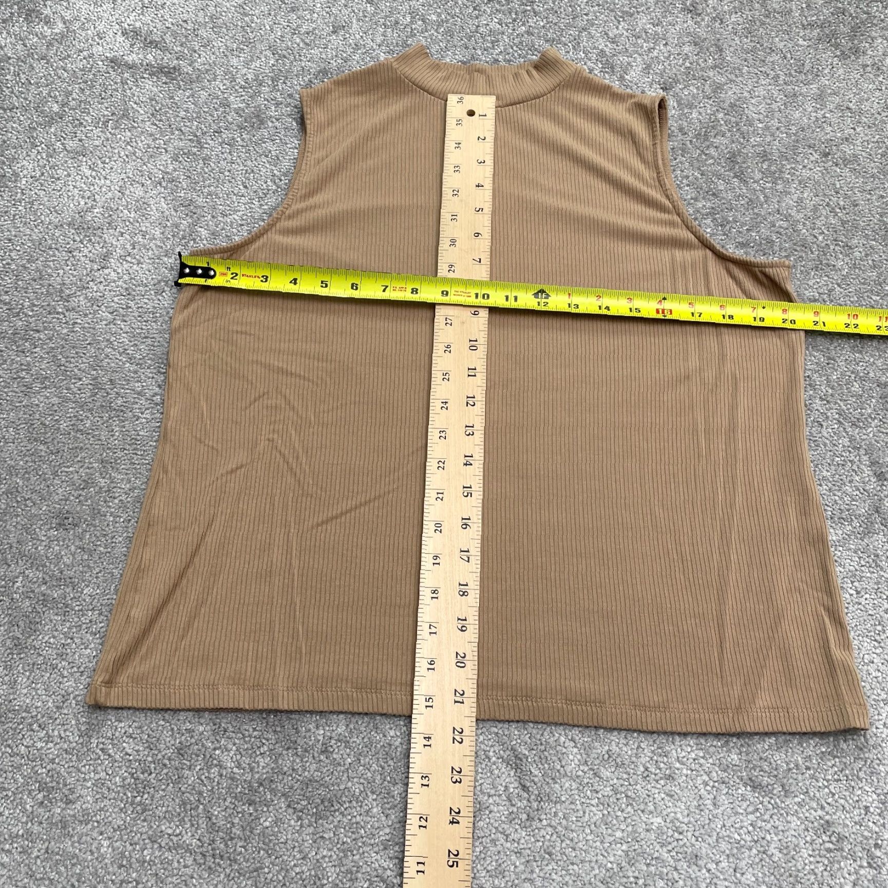 Vintage Chico's Ribbed Knit Mock Neck Top Womens L Brown Sleeveless Basic Essential Shirt Tank Casual Regular Knit Spandex Rayon Logo Vintage No N/A Size L / US 10 / IT 46 - 6 Thumbnail