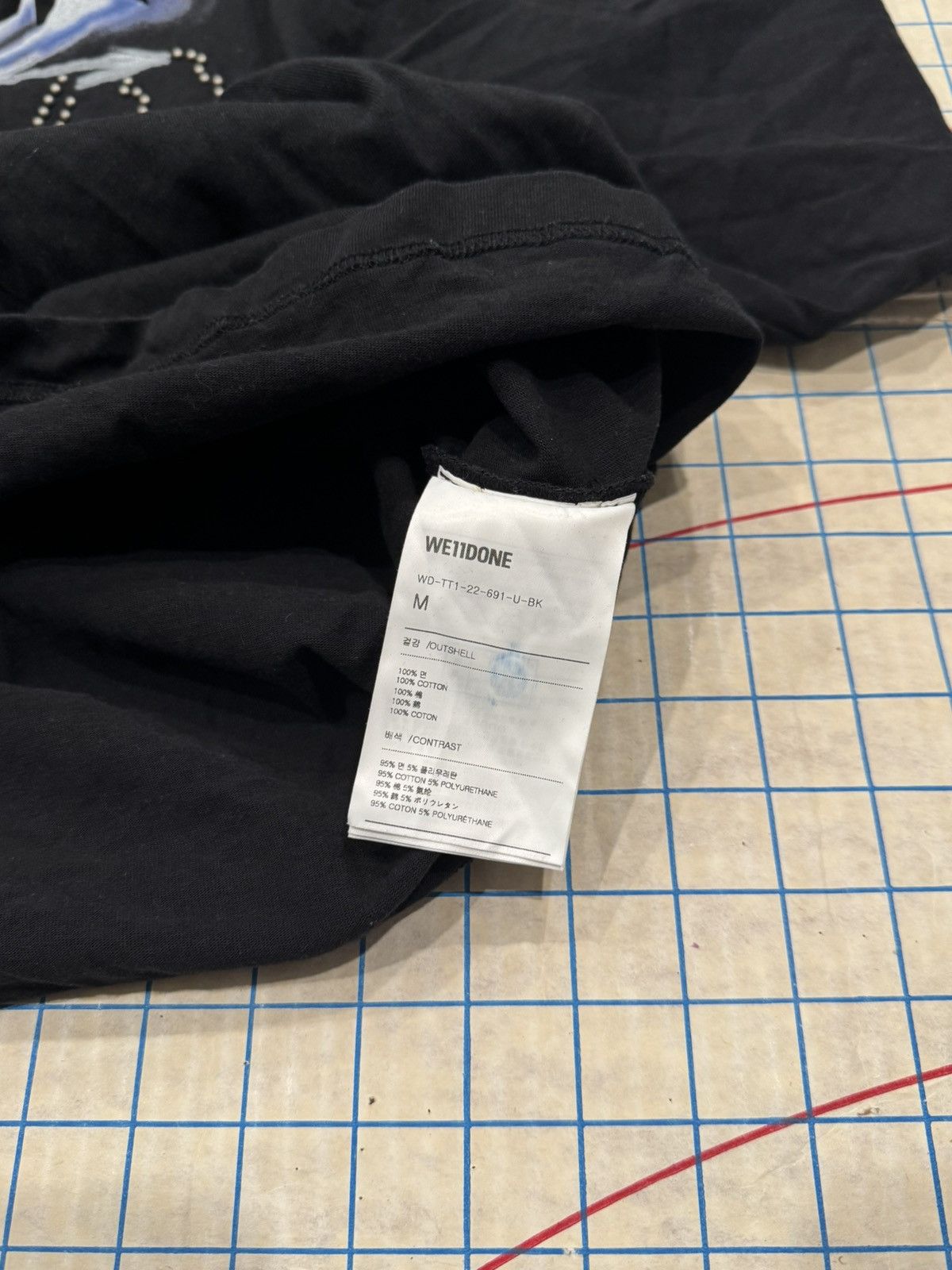 WE11DONE WE11DONE Crystal Logo Long Sleeve Black Mens MediumOversized Size US M / EU 48-50 / 2 - 6 Thumbnail