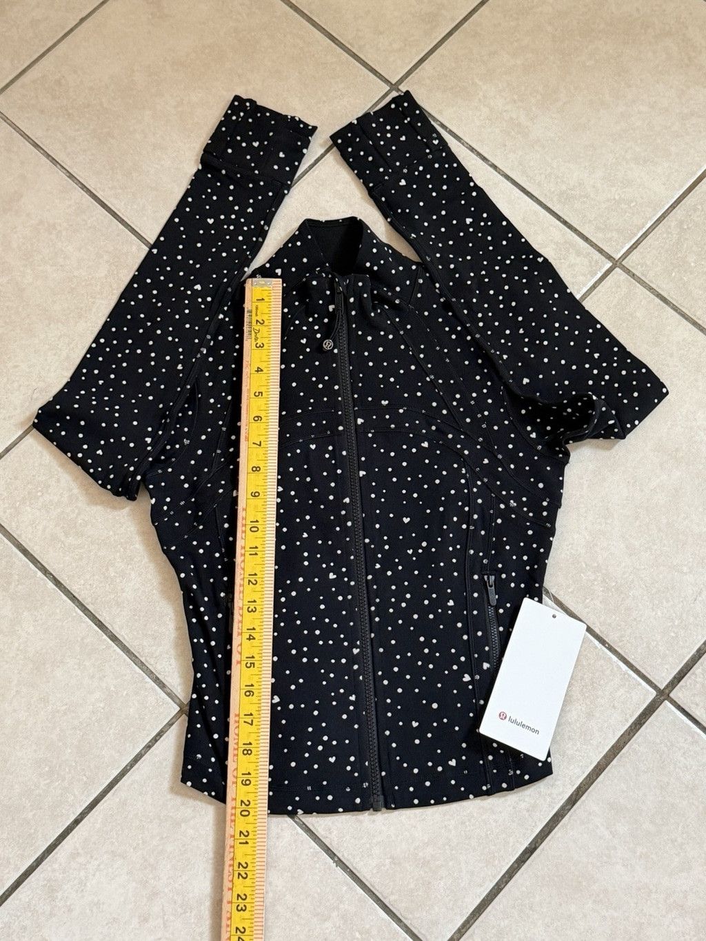 Lululemon LULULEMON DEFINE CROPPED JACKET BLACK HEART DOT WHITE SIZE 6 Size M / US 6-8 / IT 42-44 - 3 Thumbnail