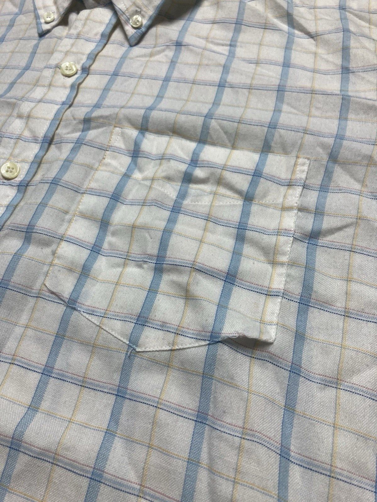 Vintage Vtg 80s button shirt Campus plaid poly cotton lightweight XL Size US XL / EU 56 / 4 - 3 Thumbnail