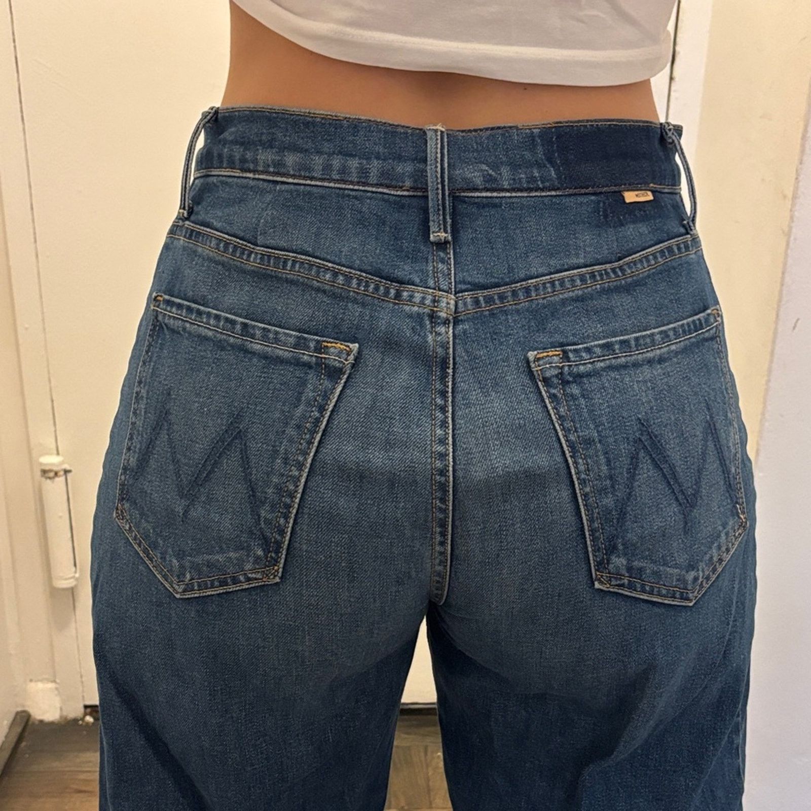 Other NWT MOTHER Indigo Wide-Leg Jeans Size 28 Size 28" / US 6 / IT 42 - 3 Thumbnail