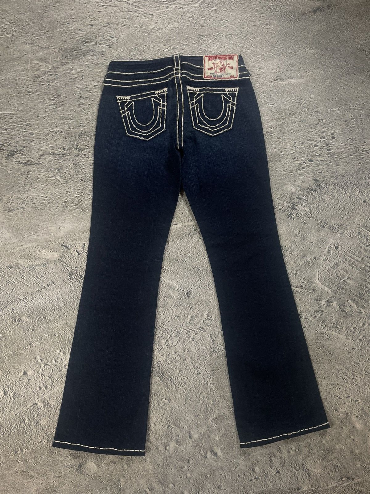 True Religion True Religion flared jeans blue white thick stitching Y2K Size 27" / US 4 / IT 40 - 1 Thumbnail