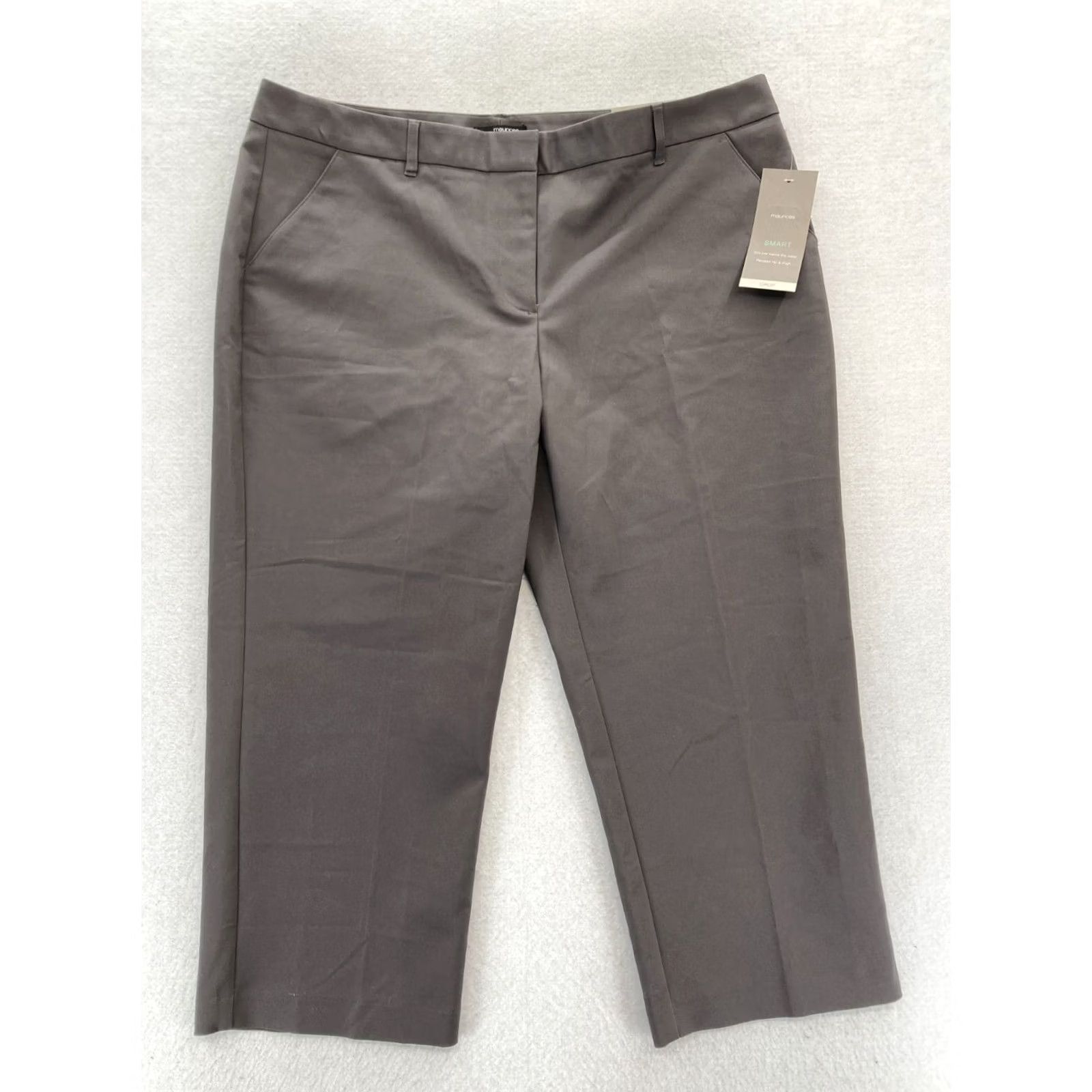 Vintage Maurices Smart Crop Womens 15/16 Gray Stretch Fabric Mid Rise Capri Casual NWT Size ONE SIZE - 2 Thumbnail