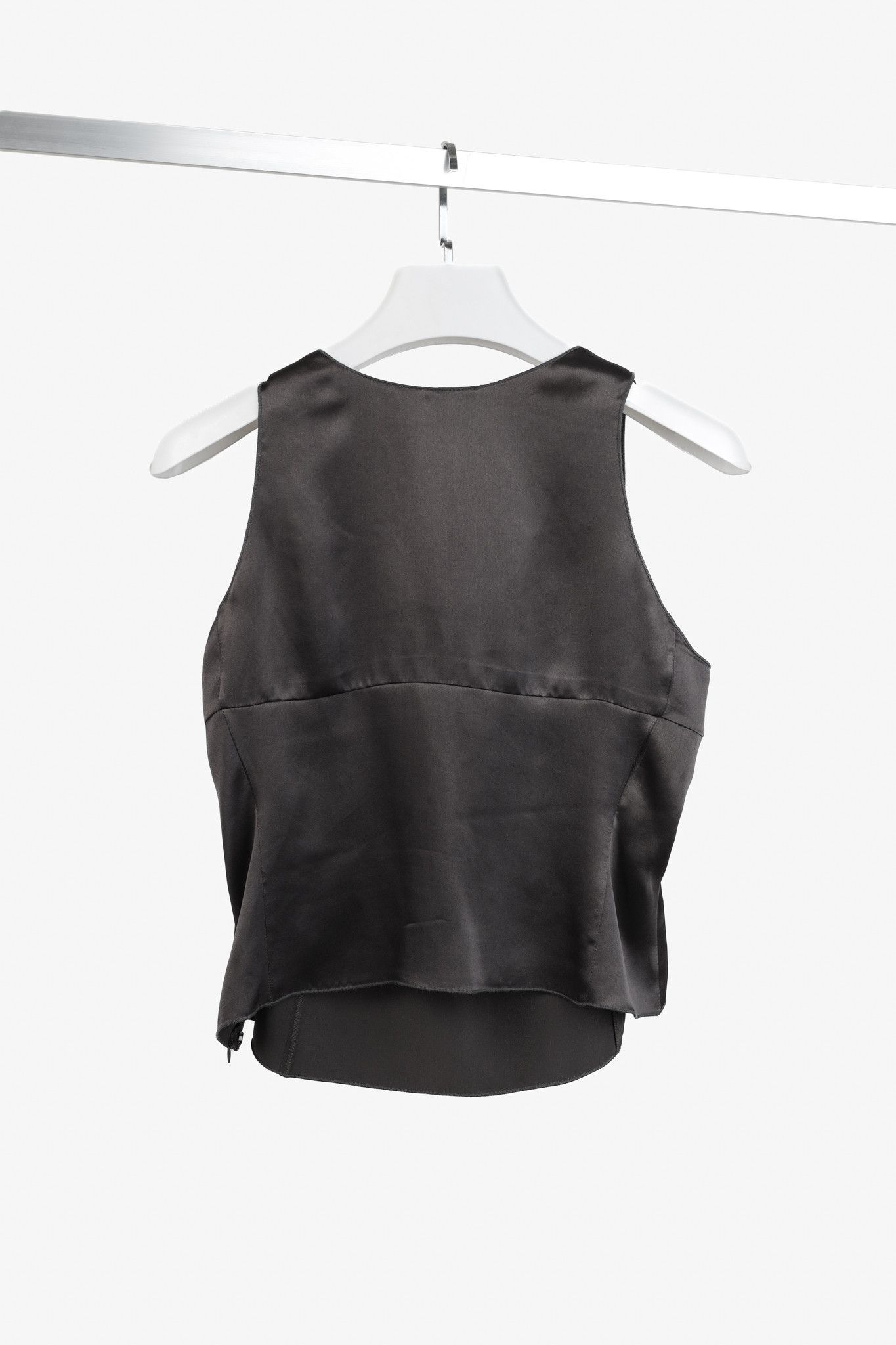 Armani Collezioni Armani Collezioni 2002 Charcoal Silk Cami Size L / US 10 / IT 46 - 2 Thumbnail