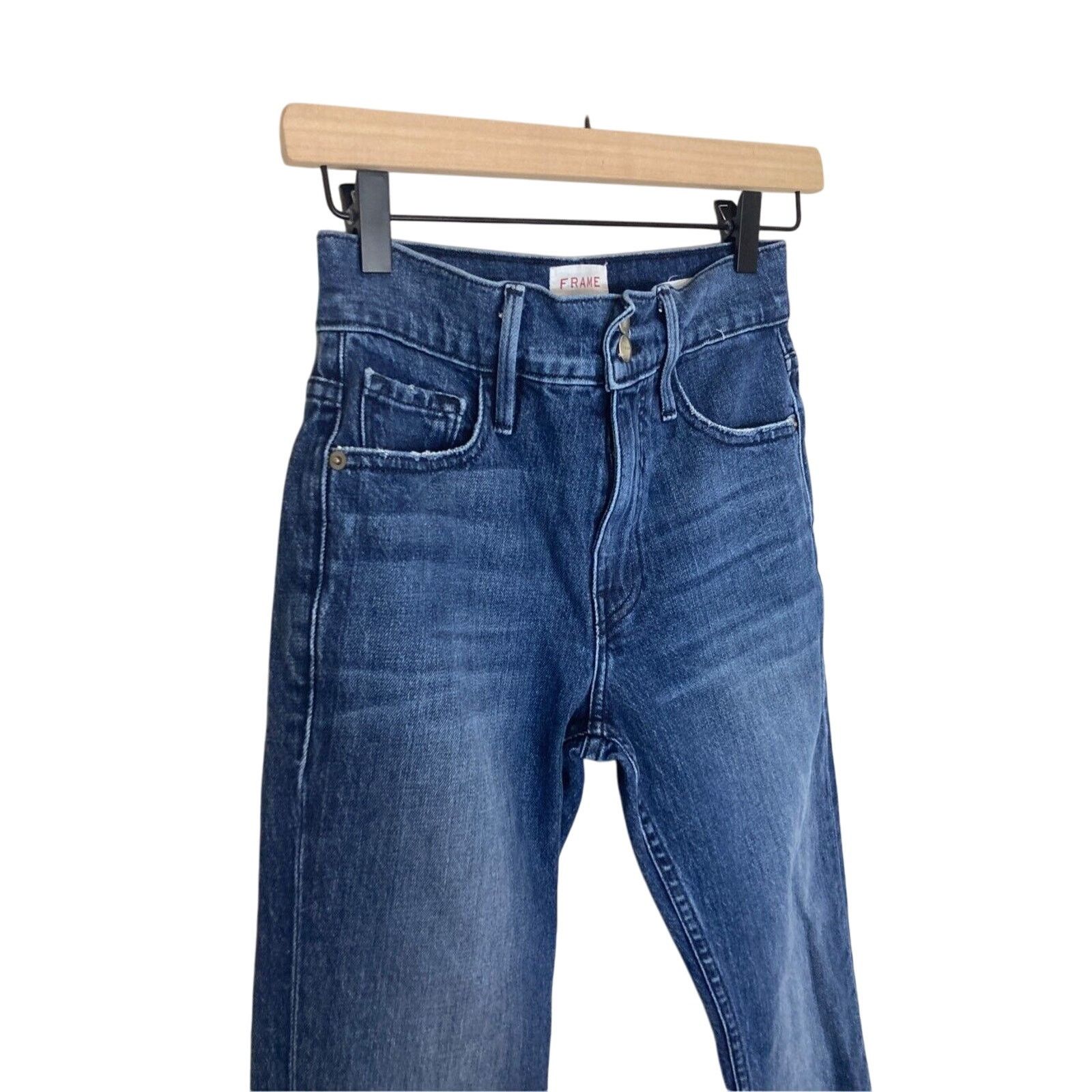 Frame Frame Le Sylvie Slender Straight Leg Jeans Heritage Raw Hem Size 24" / US 00 / IT 34 - 3 Thumbnail