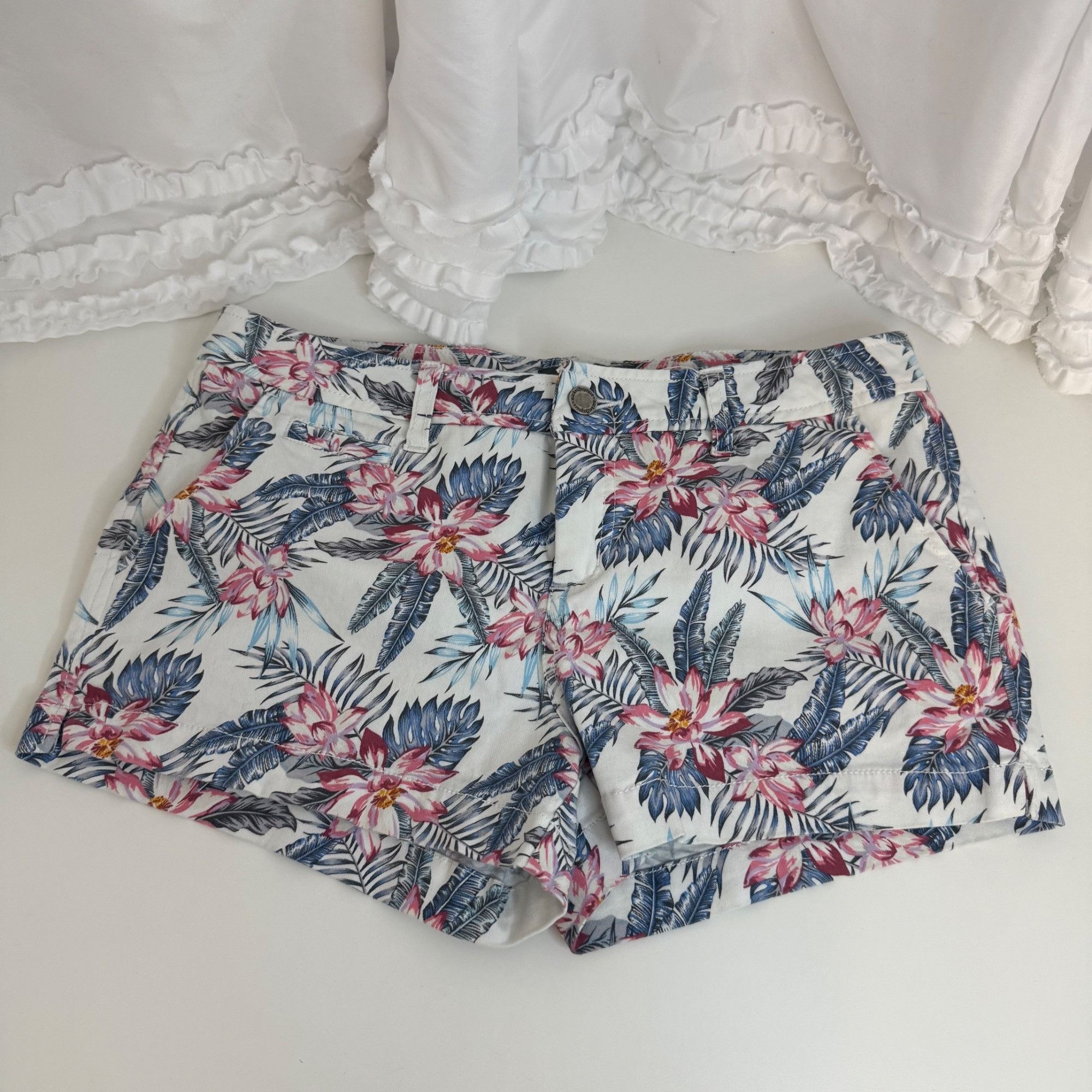 Other Market & Spruce Womens Floral Print Cotton Blend Shorts Size Size 28" / US 6 / IT 42 - 1 Thumbnail