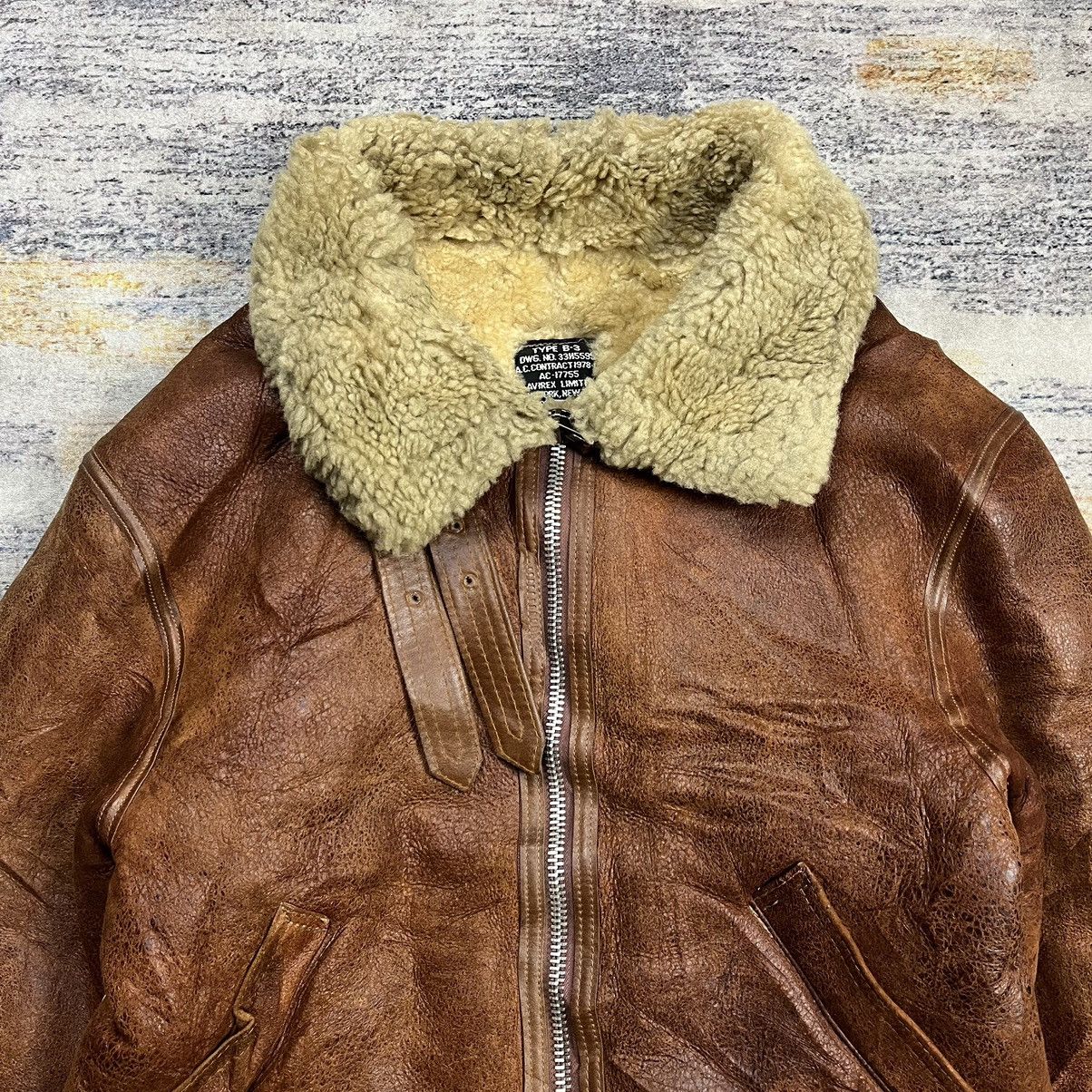 Vintage 90s Avirex b-3 usaf flight sheepskin leather jacket