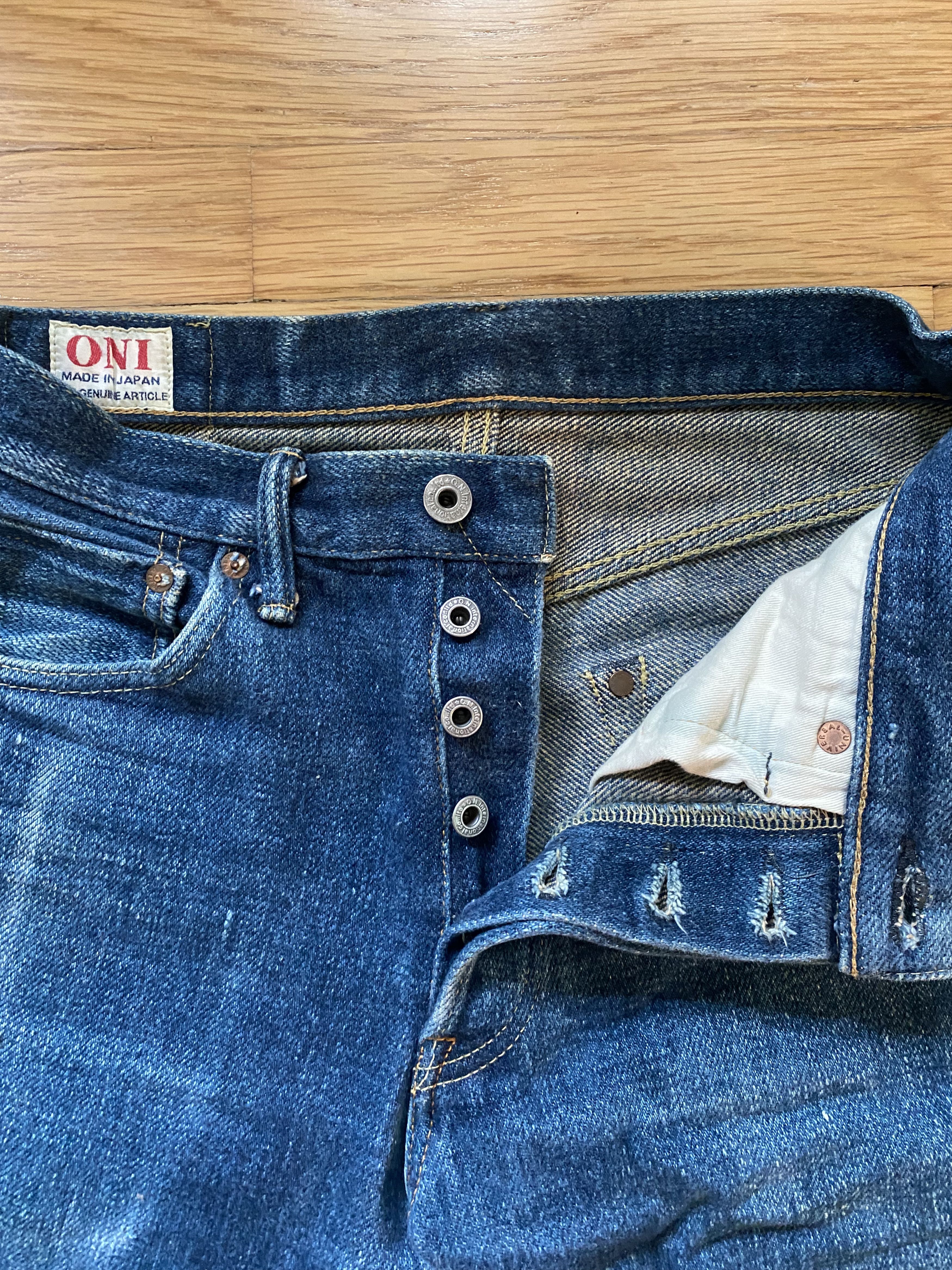 Oni "Secret Denim" 20oz Selvedge Denim, size 29, (Straight Fit) Size US 29 - 5 Thumbnail