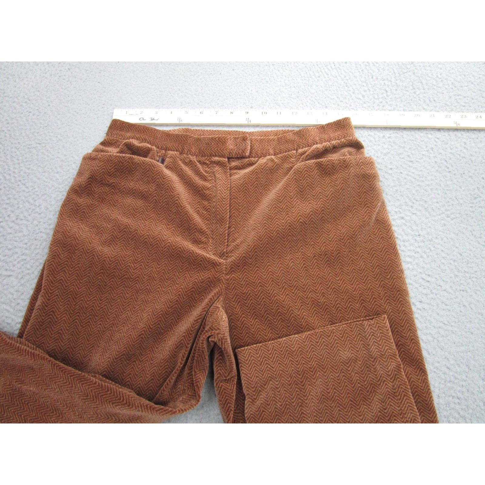 Ralph Lauren Lauren Ralph Lauren Dress Pants Womens 10P Brown Herringbone Corduroy Stretch Casual Size 32" / US 10 / IT 46 - 3 Thumbnail