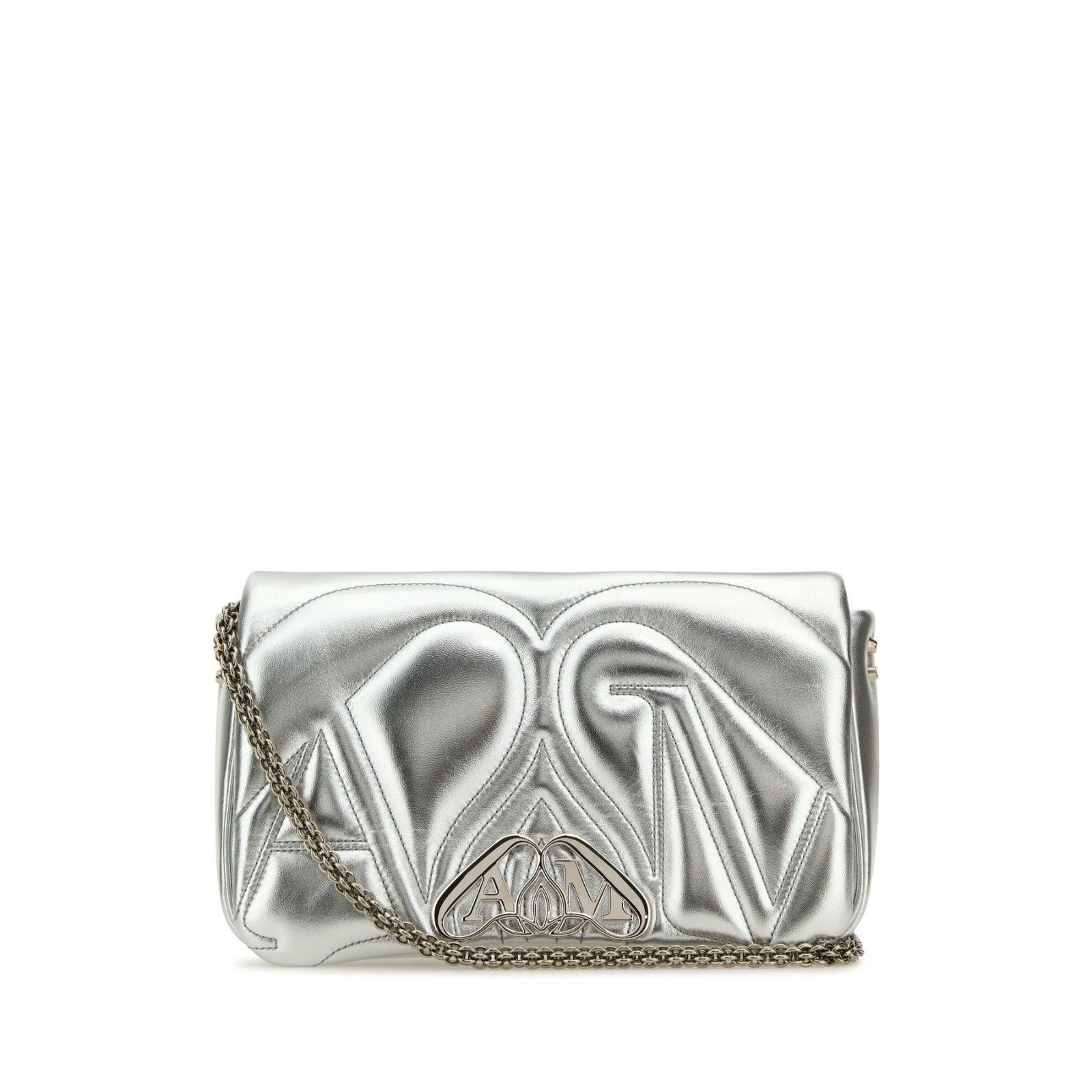 Alexander McQueen ALEXANDER MCQUEEN Seal Small Gray/Silver Shoulder Bag New & Size ONE SIZE - 1 Thumbnail